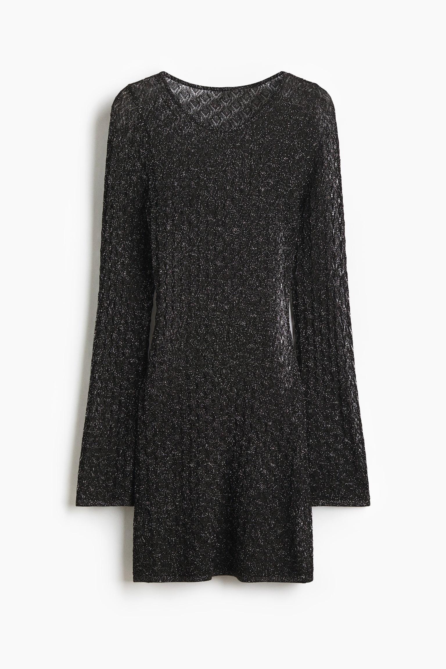 Shimmering pointelle-knit top - Black