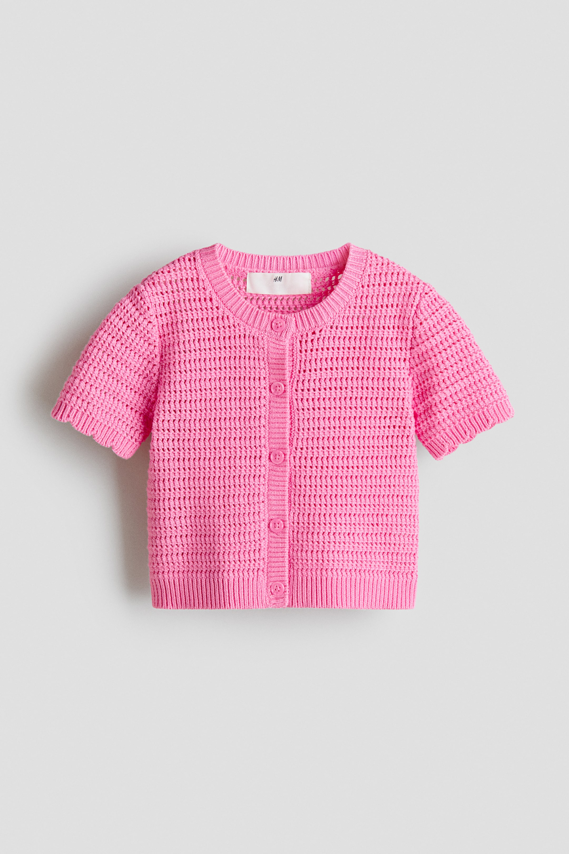 View larger image: Textured-knit cardigan - Pink - Kids | H&M 1