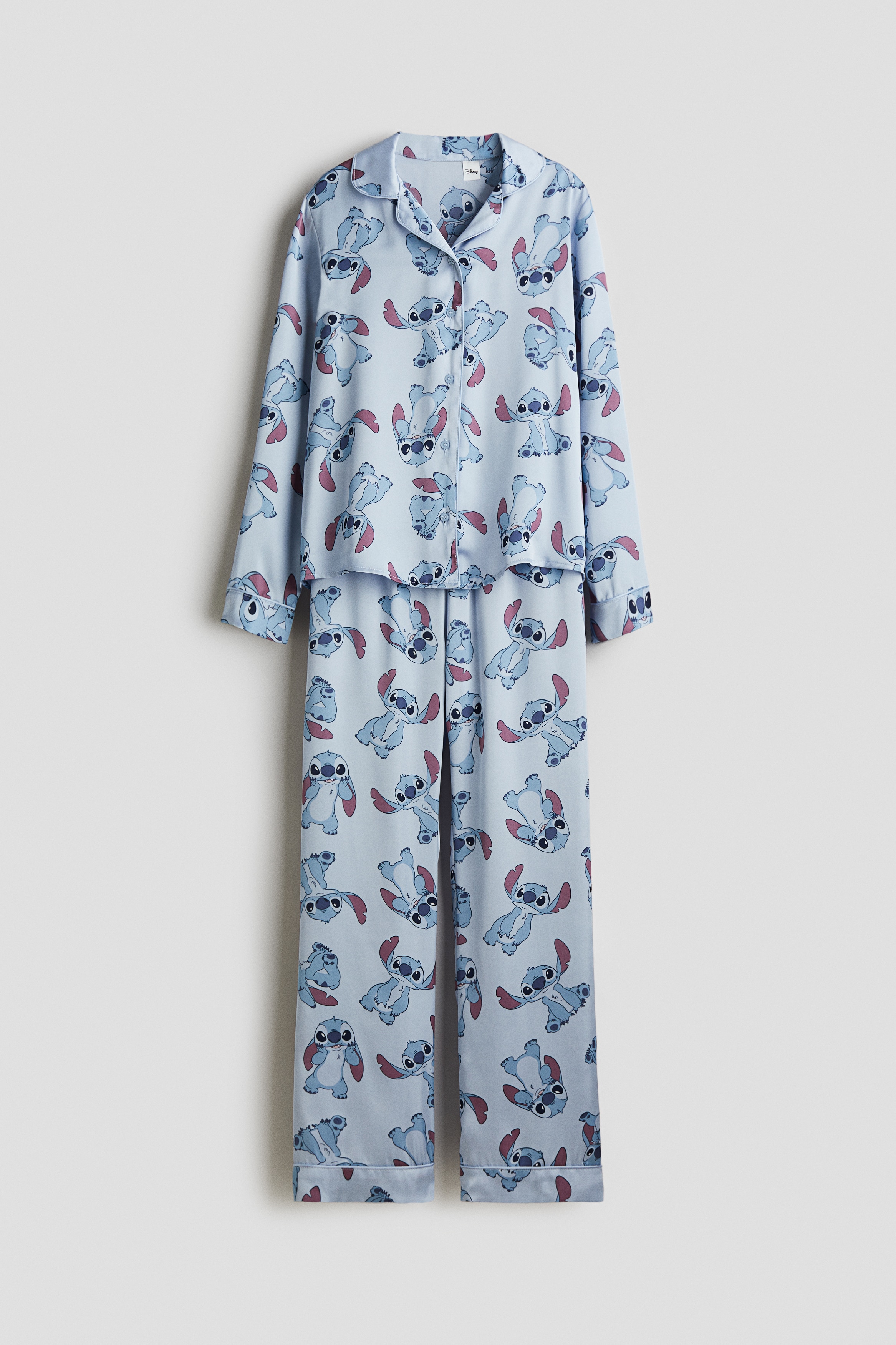 Mädchen - Bedruckter Satinpyjama Hellblau/Lilo & Stitch - Size: 158/164 (12-14Y)  - H&M
