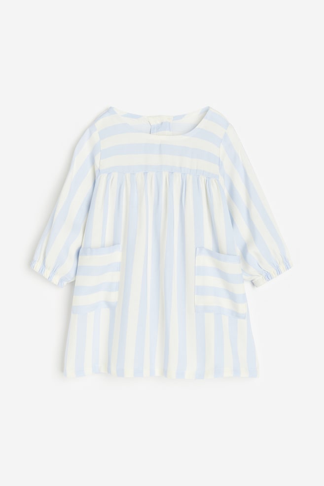 Pocket-detail dress - Light blue/Striped/Light pink/Small flowers/Light green/Floral