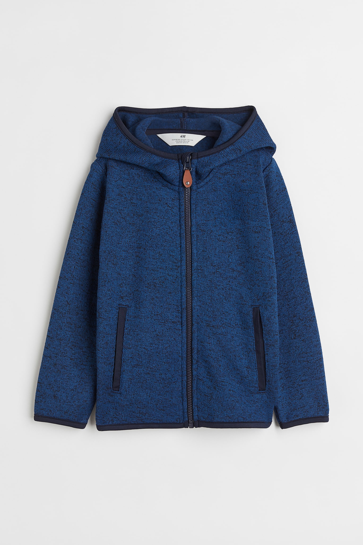 Knitted fleece jacket - Dark blue - 1