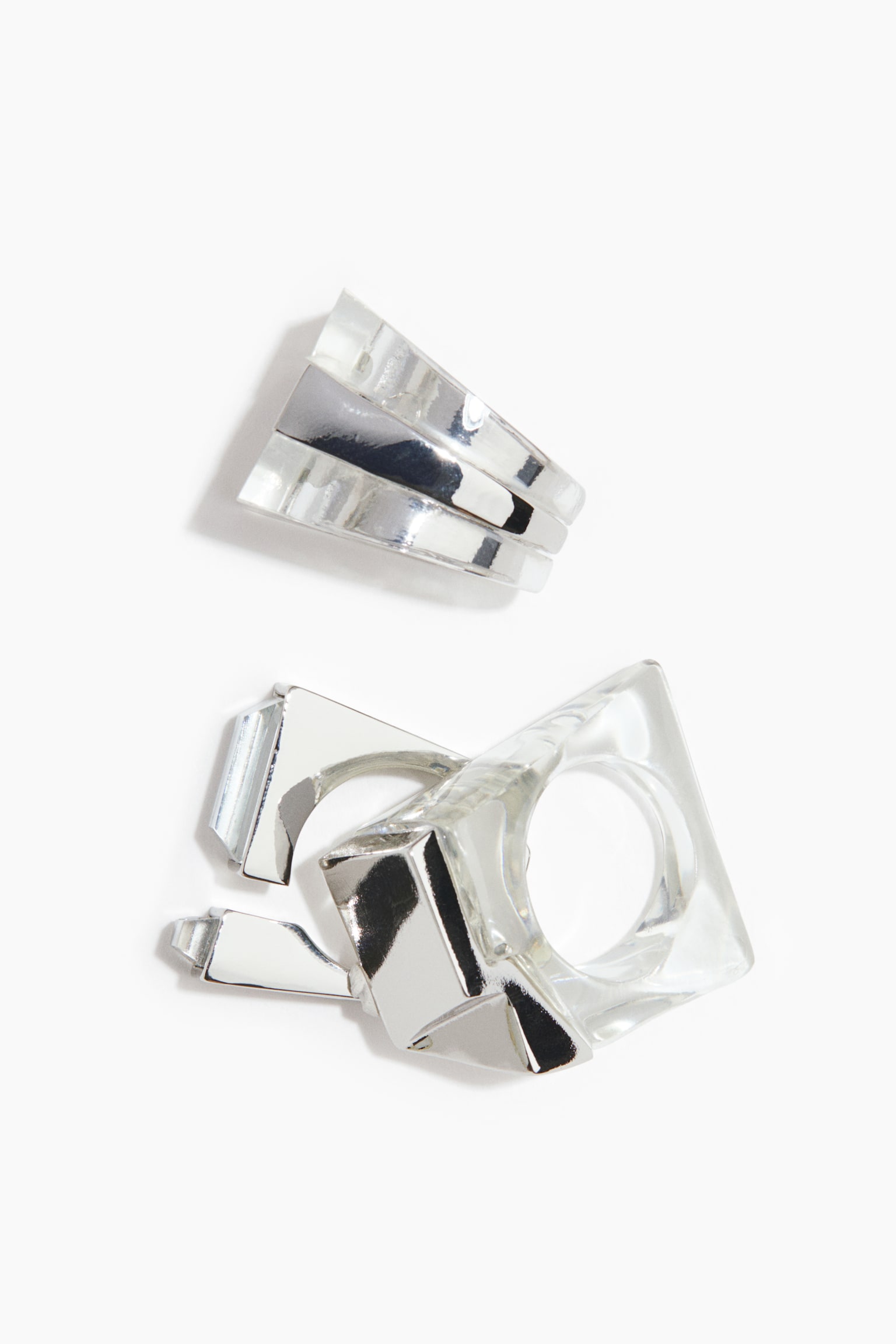 3-pack statement rings - Stříbrná - 1