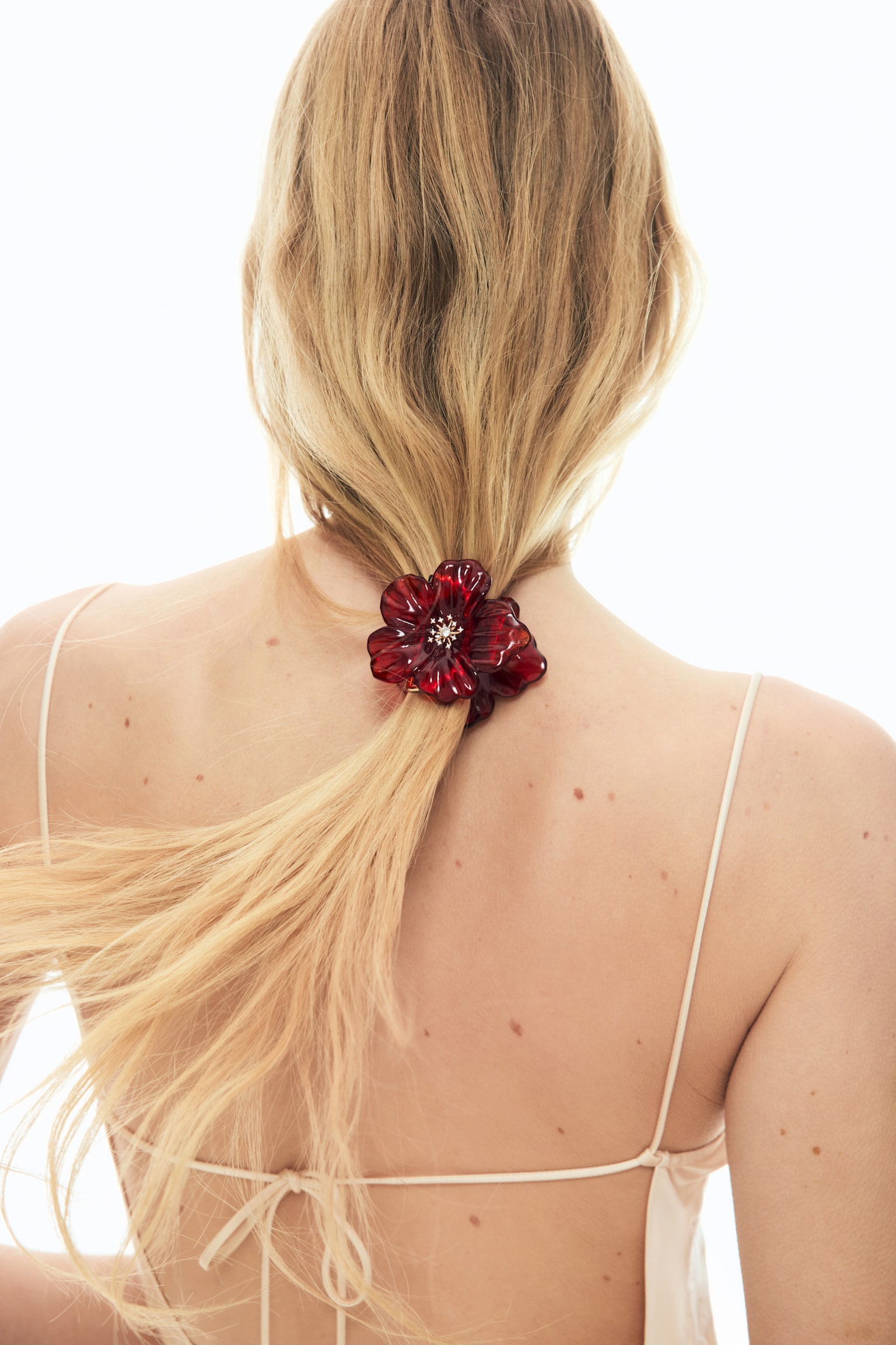 Flower-shaped hair claw - Red - 1