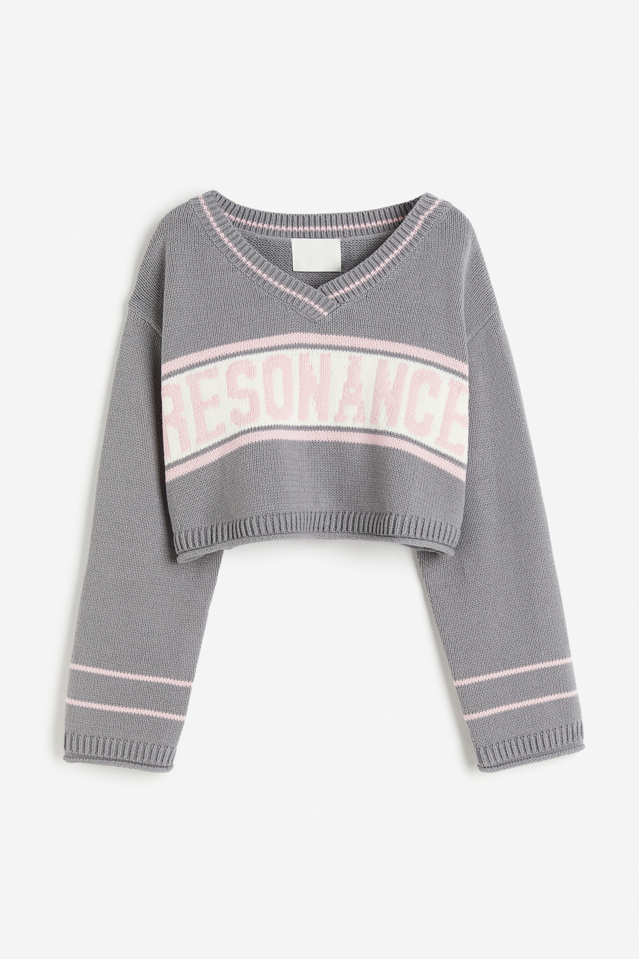 이미지 확대 보기: 크롭트 스웨터 - 그레이/Resonance - 여성 | H&M KR 1