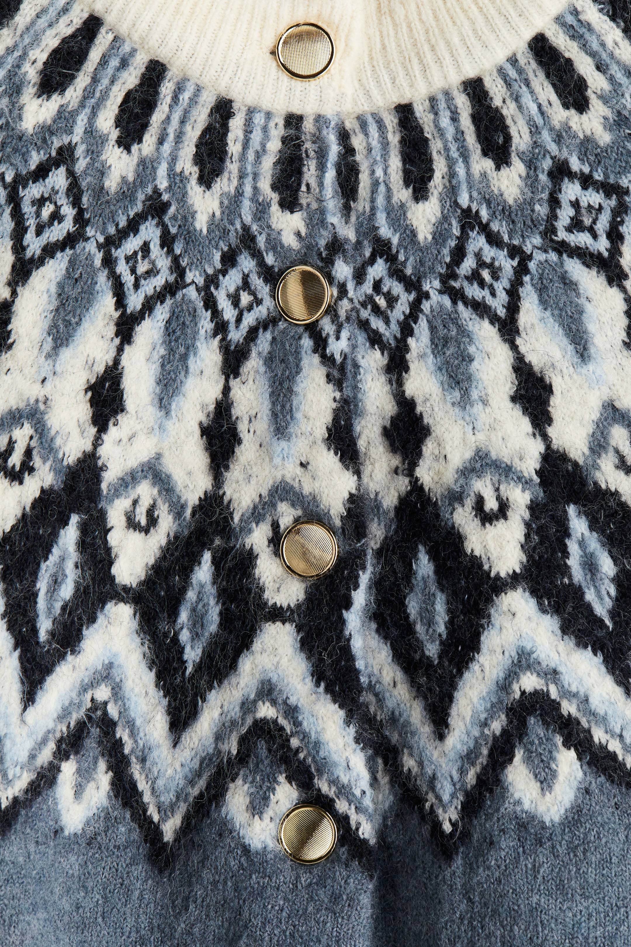 Jacquard-knit cardigan - Dusty blue/Patterned - Ladies | H&M GB 7