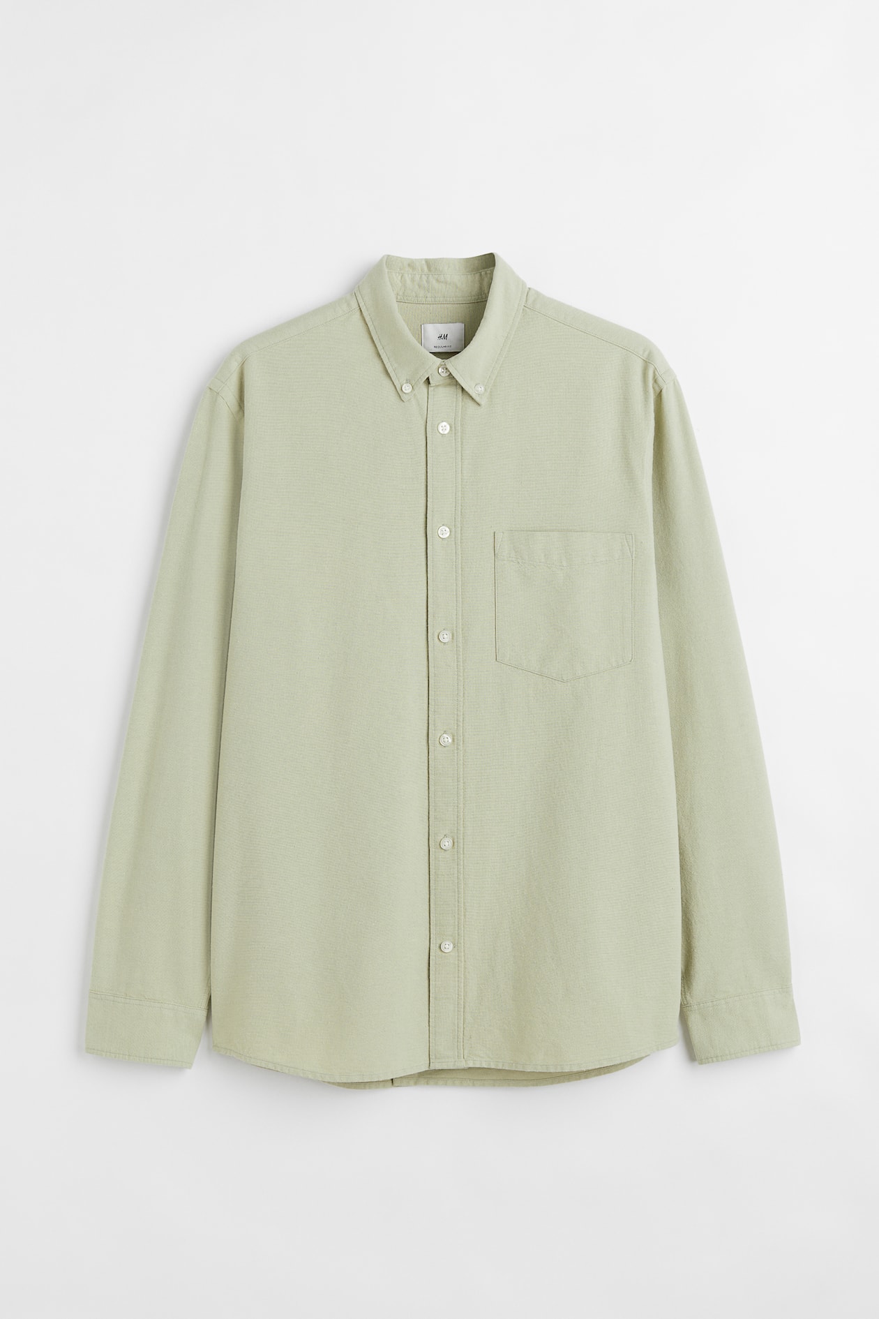 Regular Fit Oxford Shirt - Long sleeve - Regular length - Light green ...