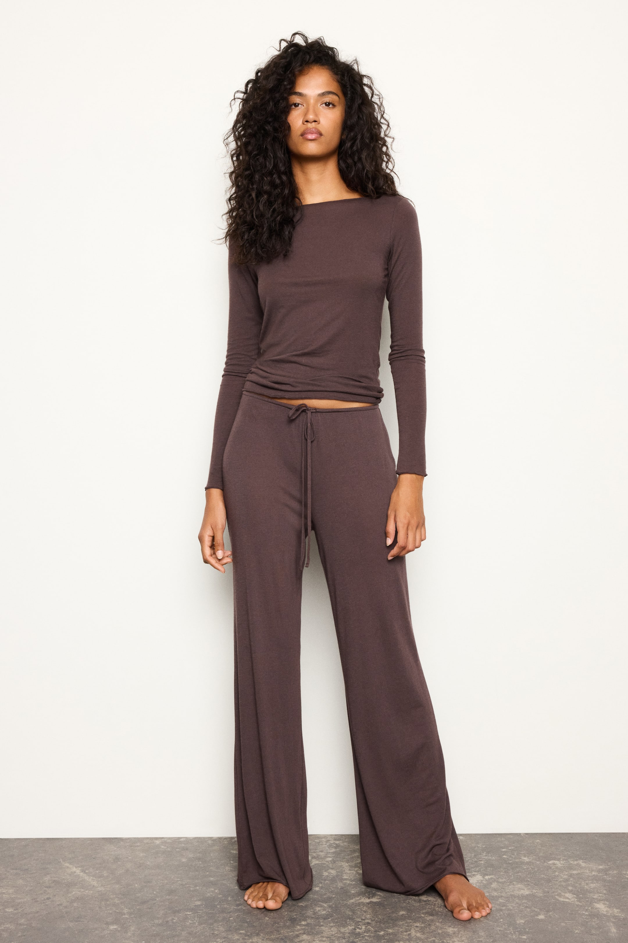 View larger image: Cashmere-blend boat-neck top - Dark brown - Ladies | H&M 1
