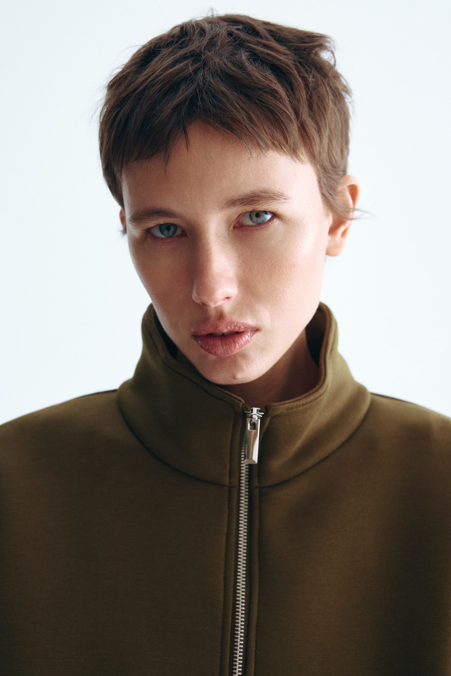 Куртка із тканини скуба - Темно-зелений хакі/Темно-коричневий/Чорний - 3