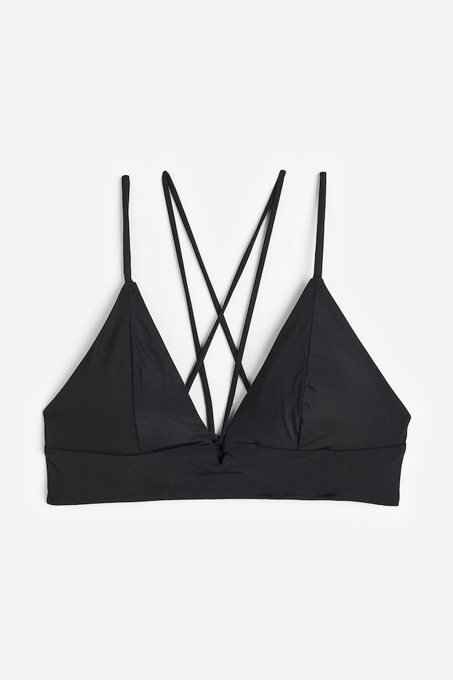 Padded triangle bikini top - Black - 2