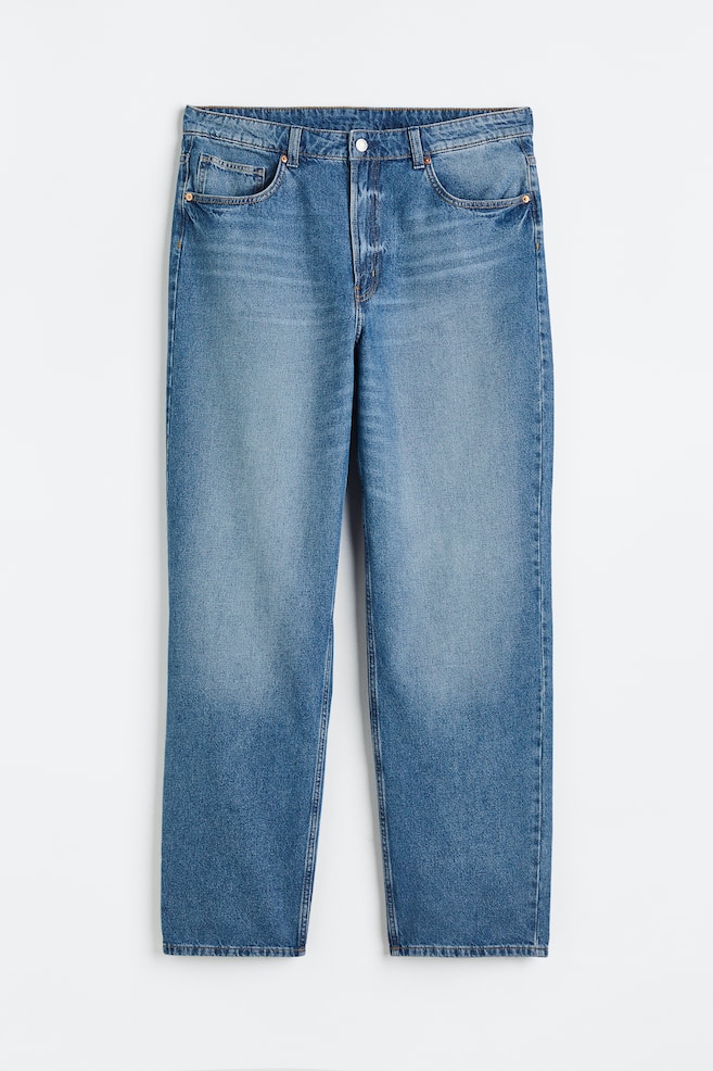 H&M+ 90's Straight High Jeans - Denimblå/Denimblå/Vit - 2