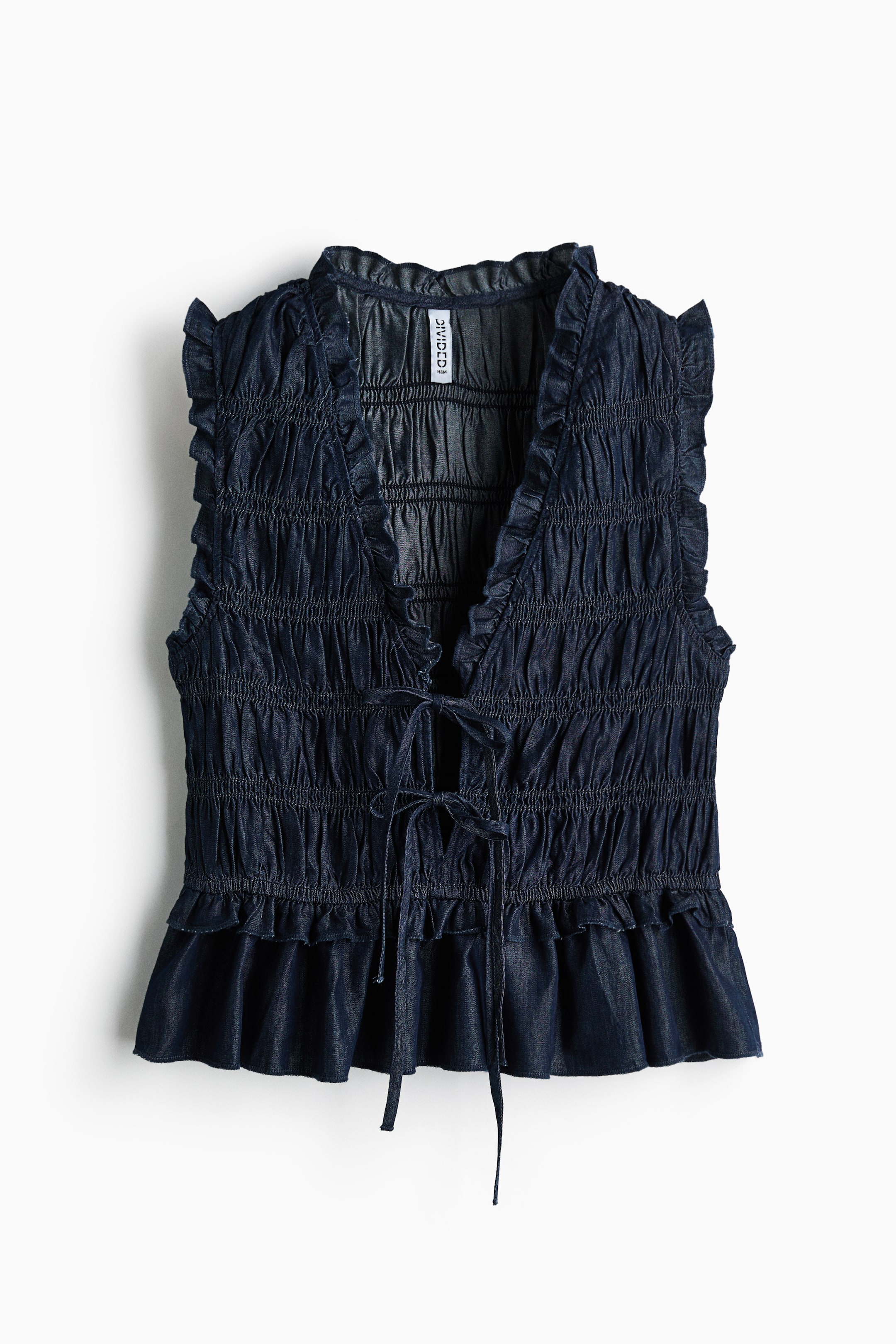 Smocked Denim Top