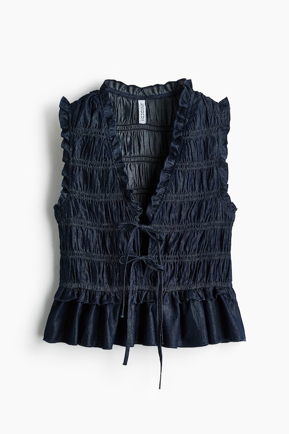Женские джинсы H&M Smocked Denim Top