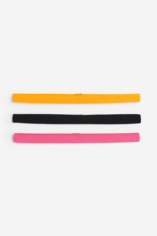 3-pack sporty hairbands - Pink/Orange/Black - 1