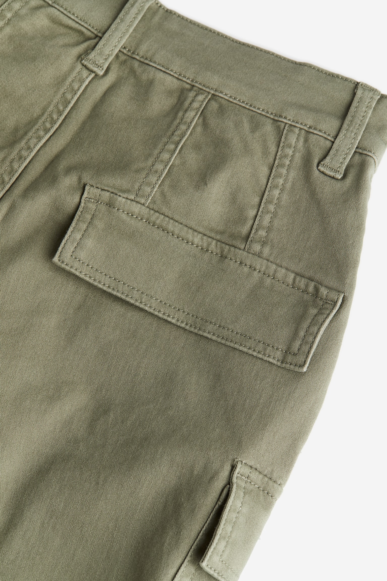 Twill cargo trousers - Khaki green/Black - 5