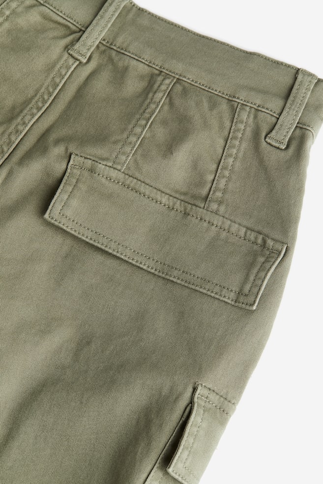 Pantaloni cargo in twill - Verde kaki/Nero - 5