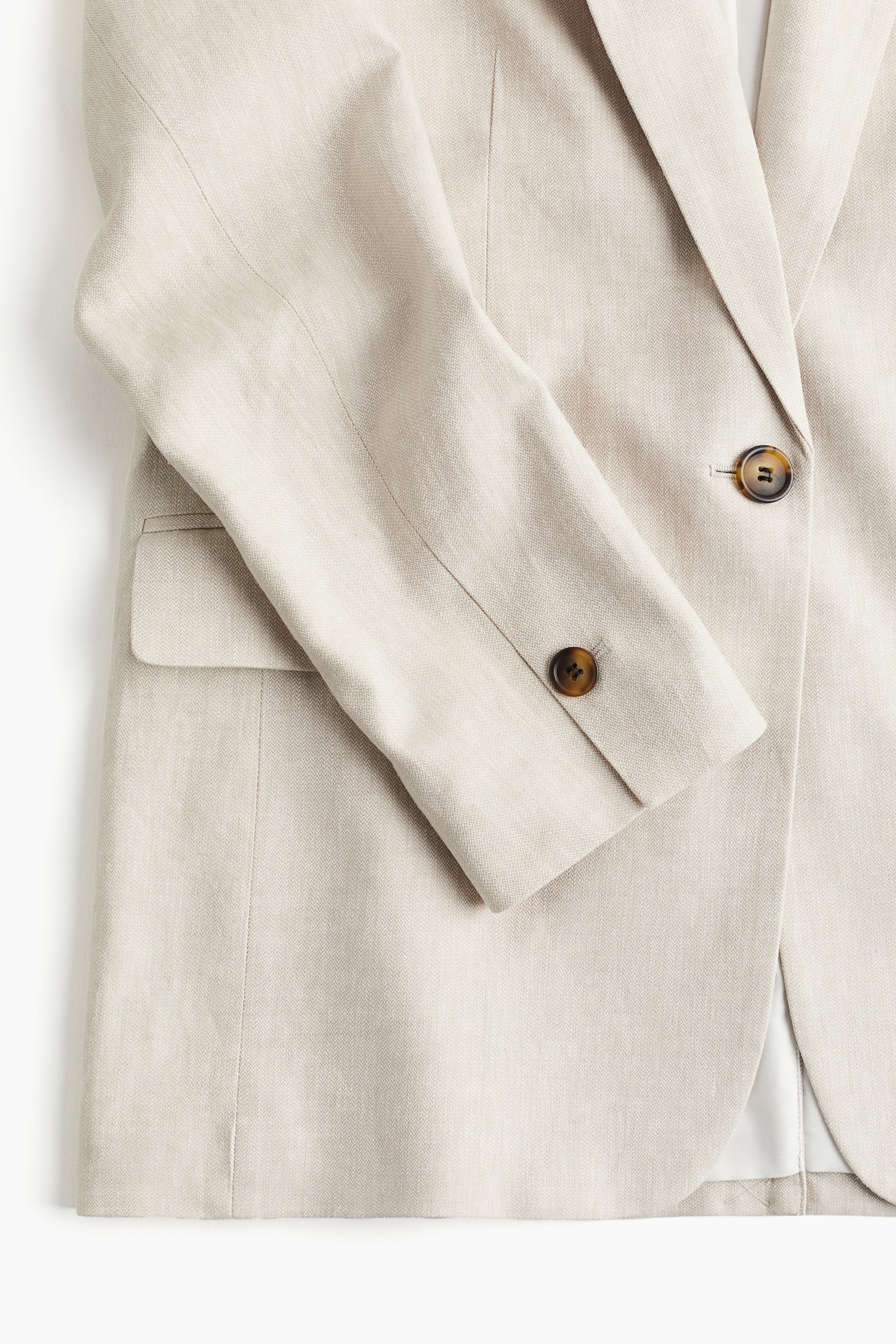 Linen Blend Blazer - Light beige/Light pink/Khaki green - 7