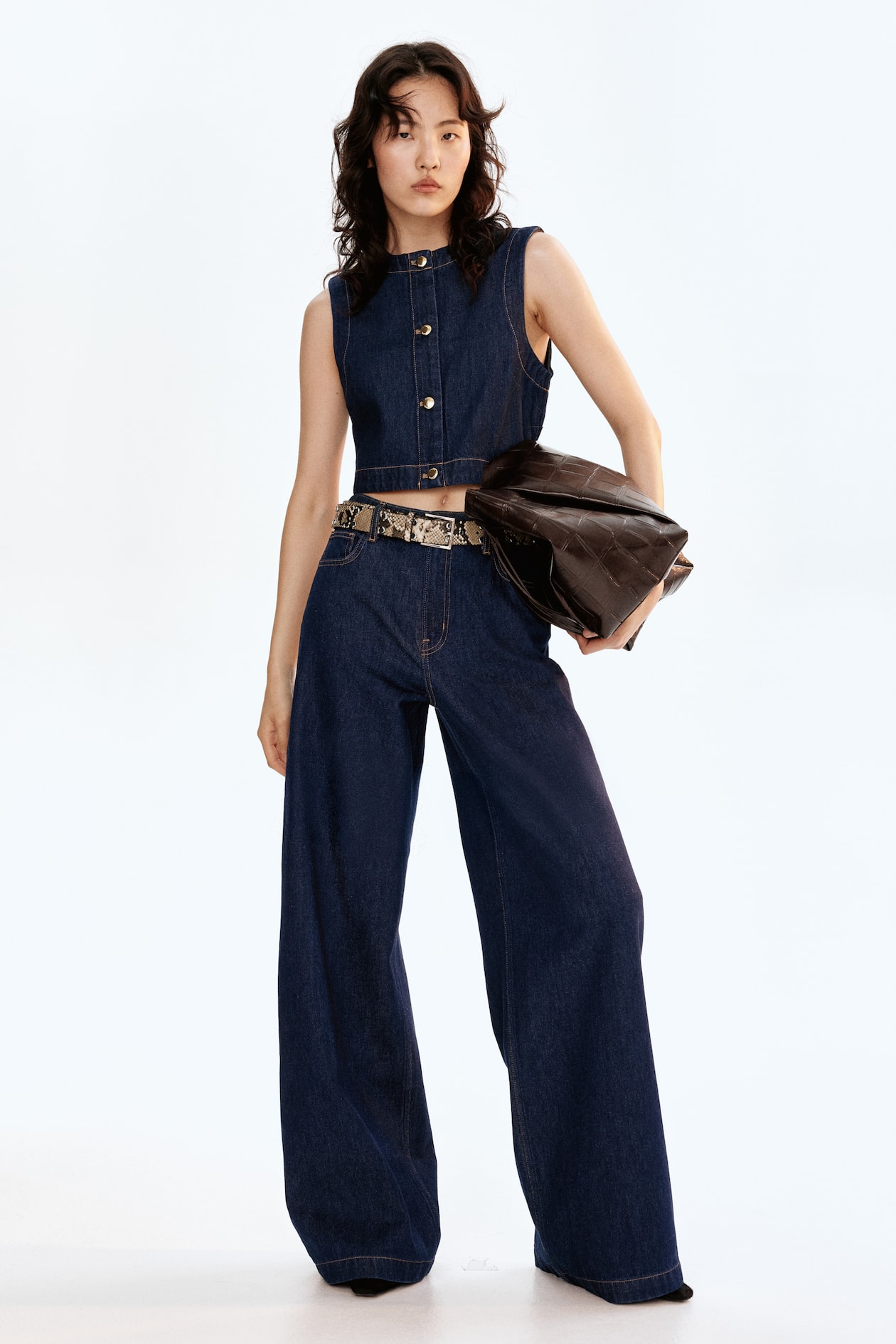 デニムベスト - ダークデニムブルー - レディース | H&M JP
