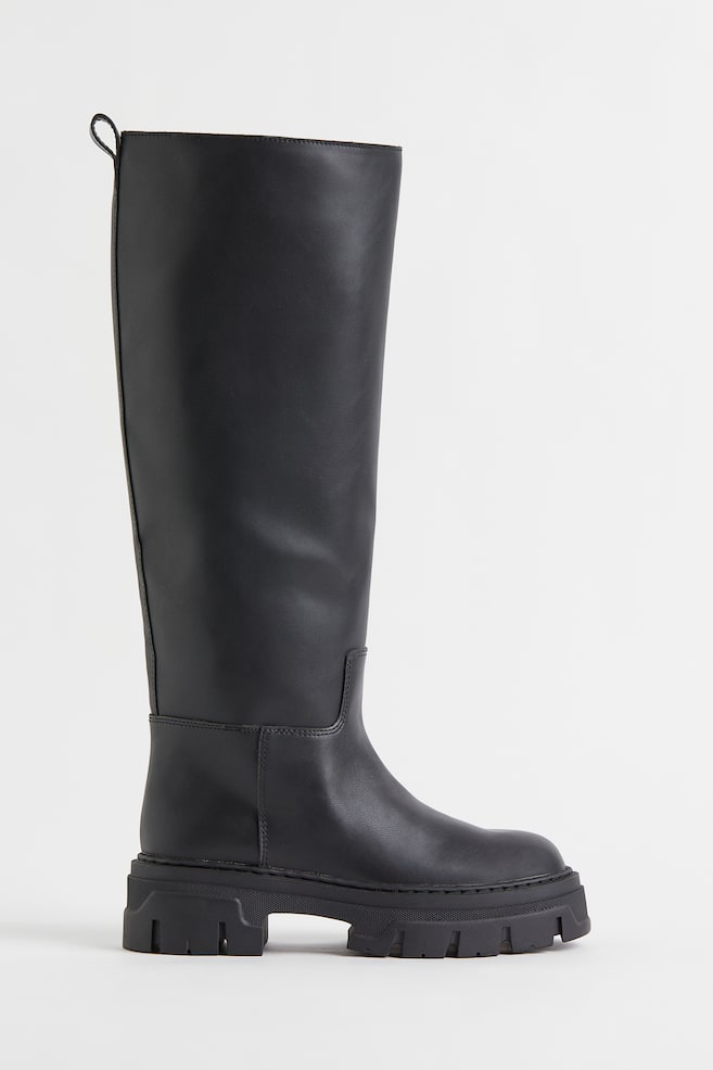 Knee-high boots - Black/Light beige/Beige/White/dc - 1