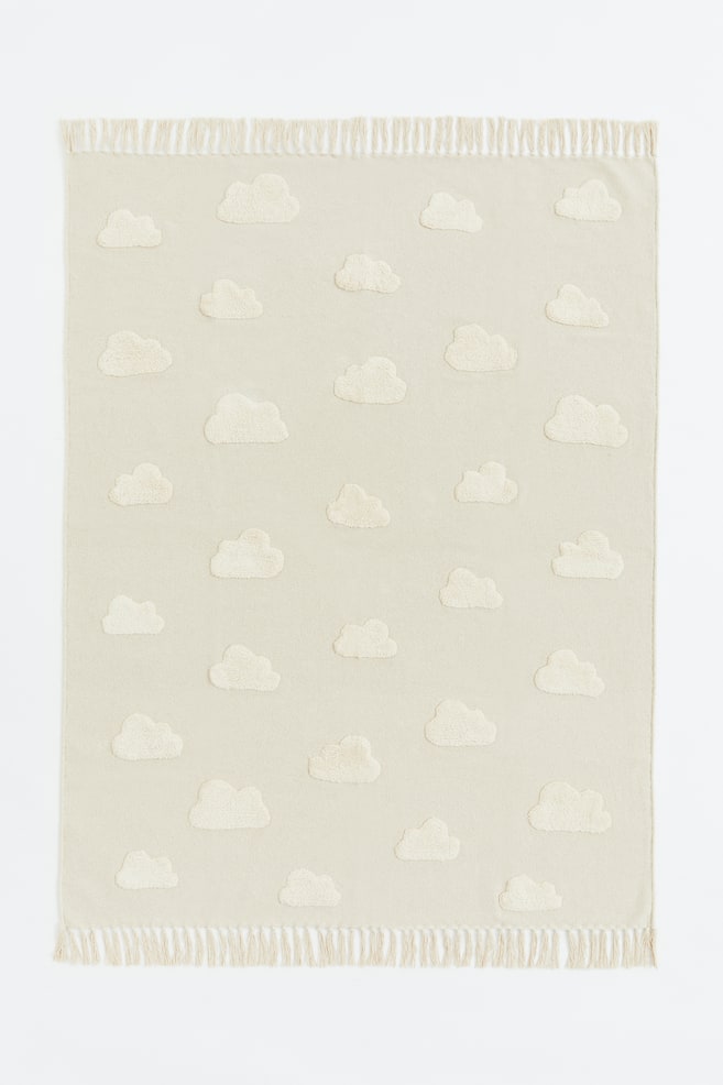 Tufted-pattern rug - Natural white - 1