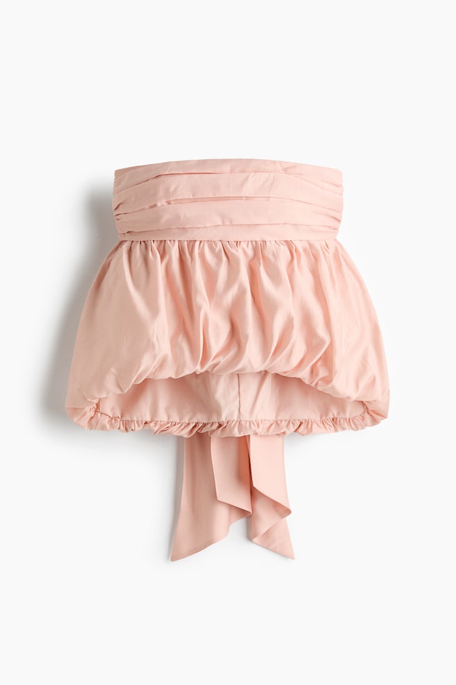 Bubble-Hem Bandeau Top - Peach pink - 1