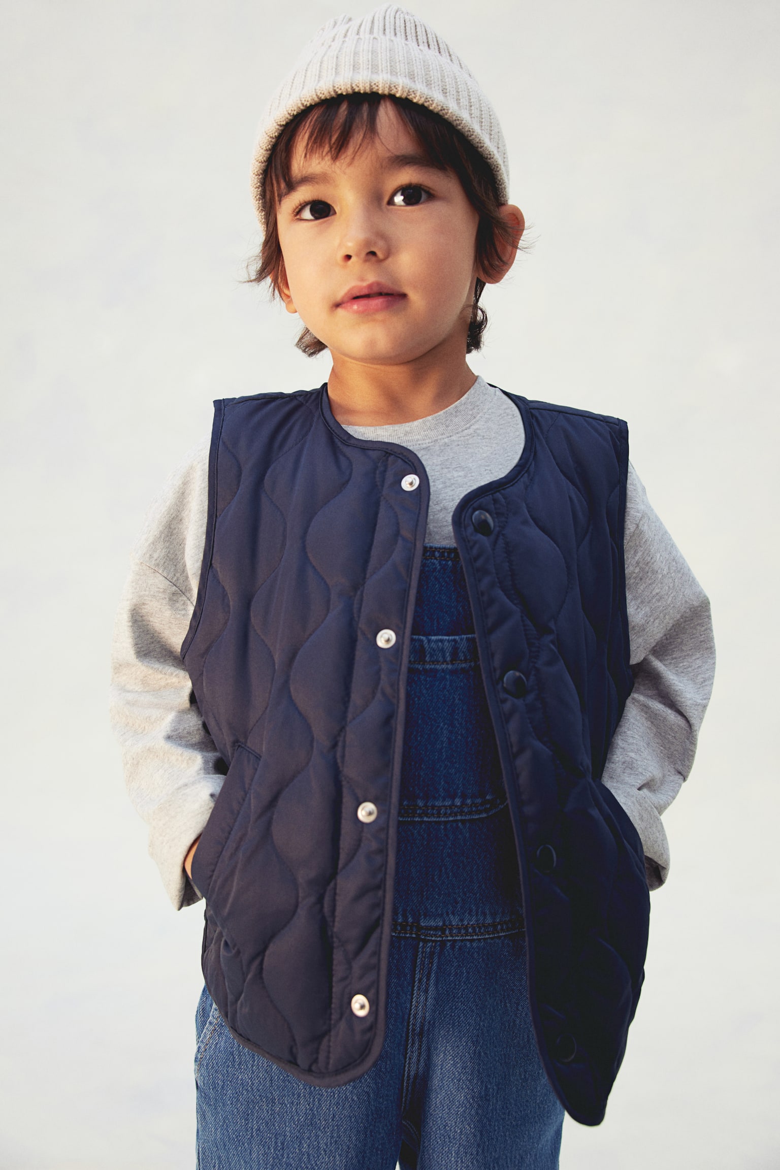 Quilted down gilet - Navy blue - 3