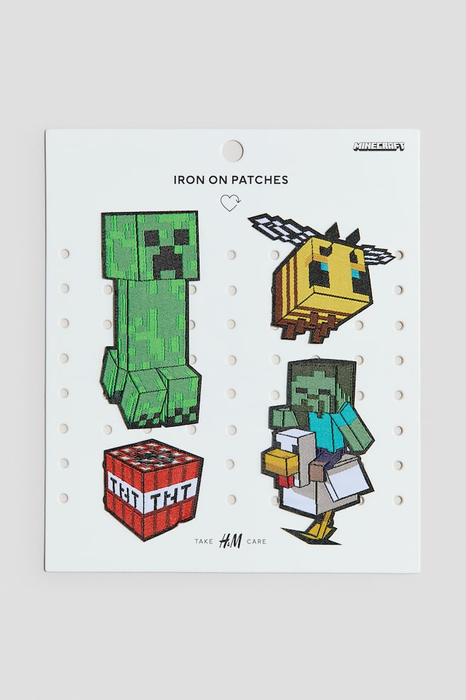 Set de 4 petice de reparare - Verde/Minecraft/Roz/CapyFun/Roșu/Hello Kitty/Albastru-deschis/Lilo & Stitch/Galben/Pokémon/Mov/KPop Demon Hunters/Roșu/Spidey - 1