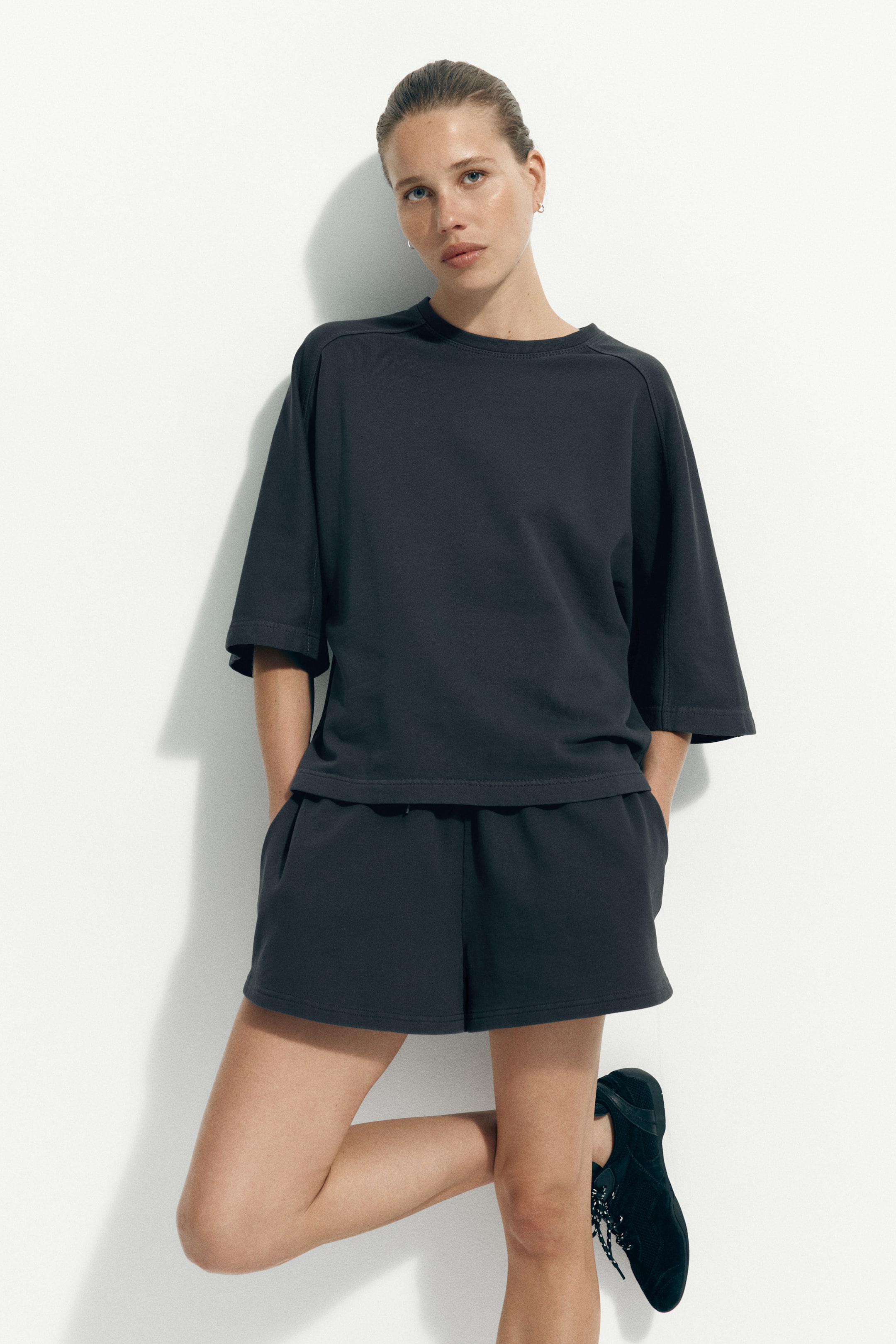 Short-Sleeved Cotton Sweatshirt