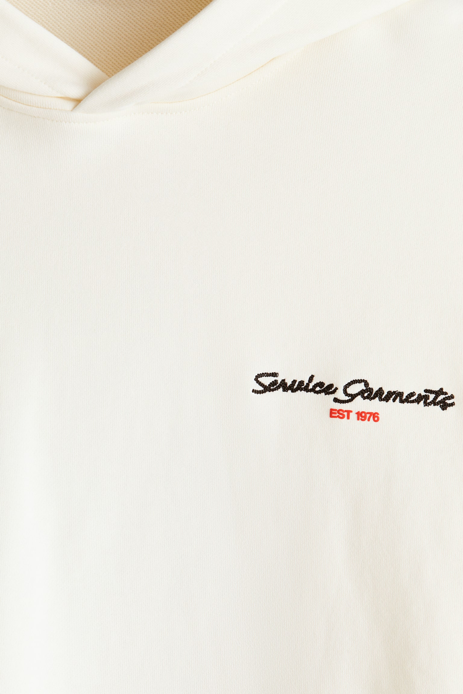 Loose Fit Motif-detail hoodie - White/Service Garments/Grey marl/94 - 3