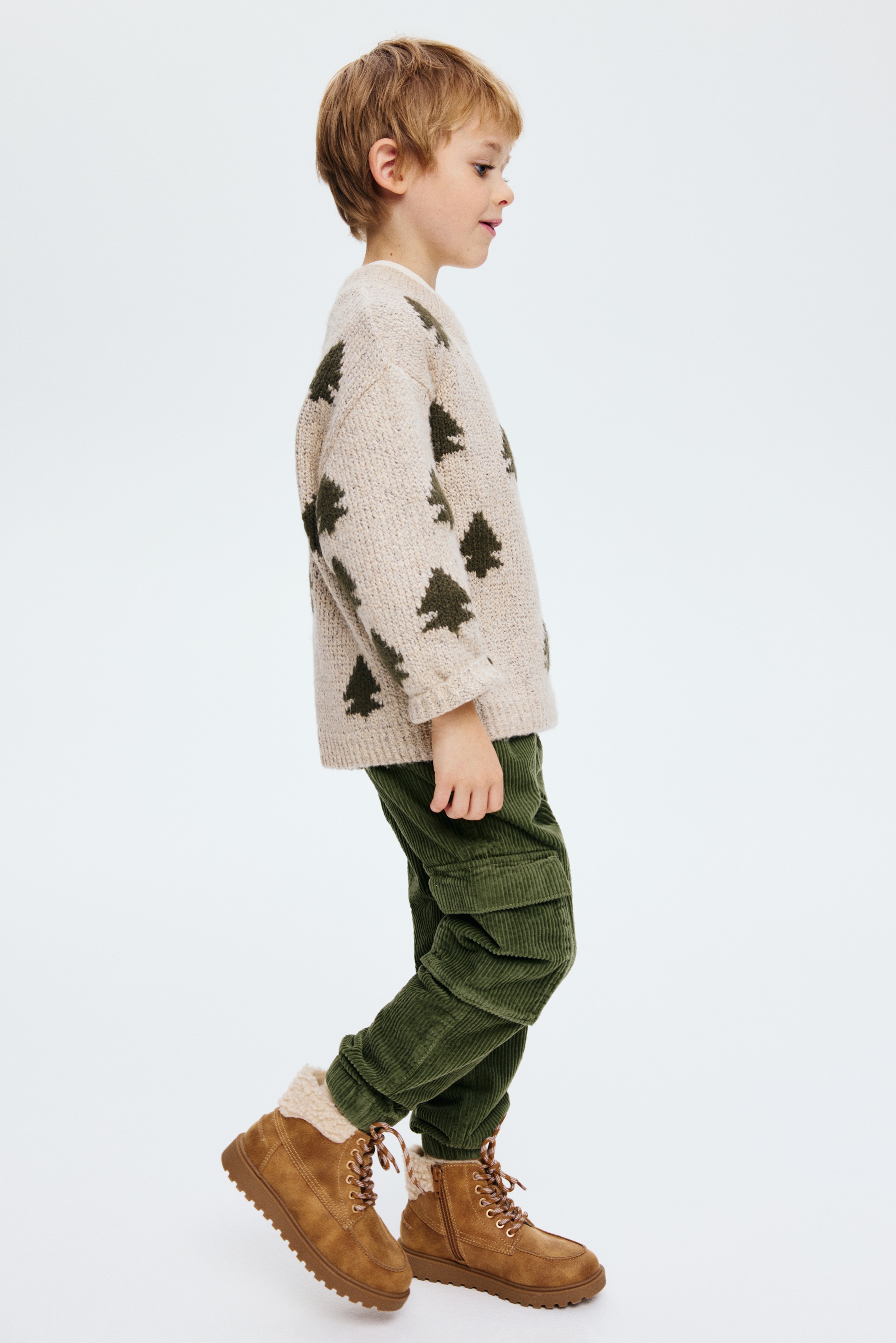 Pantalon Cargo Enfant Garçon Taille Élastique - Jogging Ample 3-16 Ans