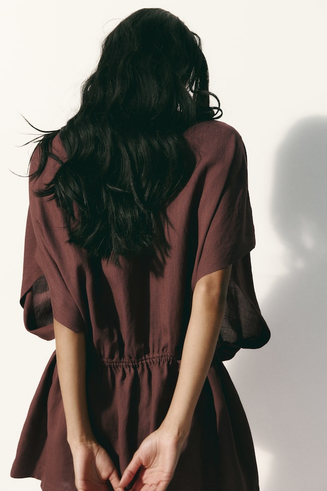 Beach Kaftan Dress - Dark brown - 3