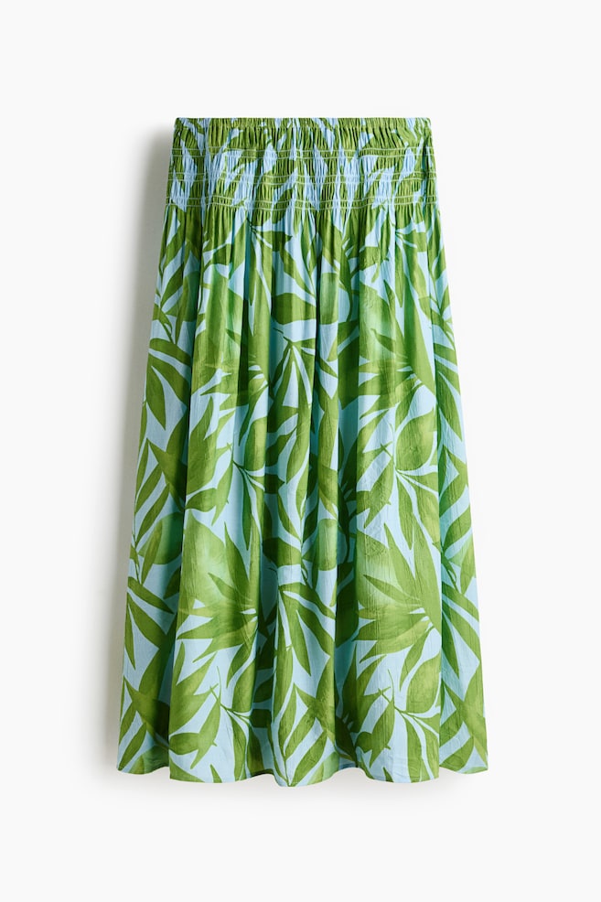 Falda midi con textura - Verde/Hojas - 1