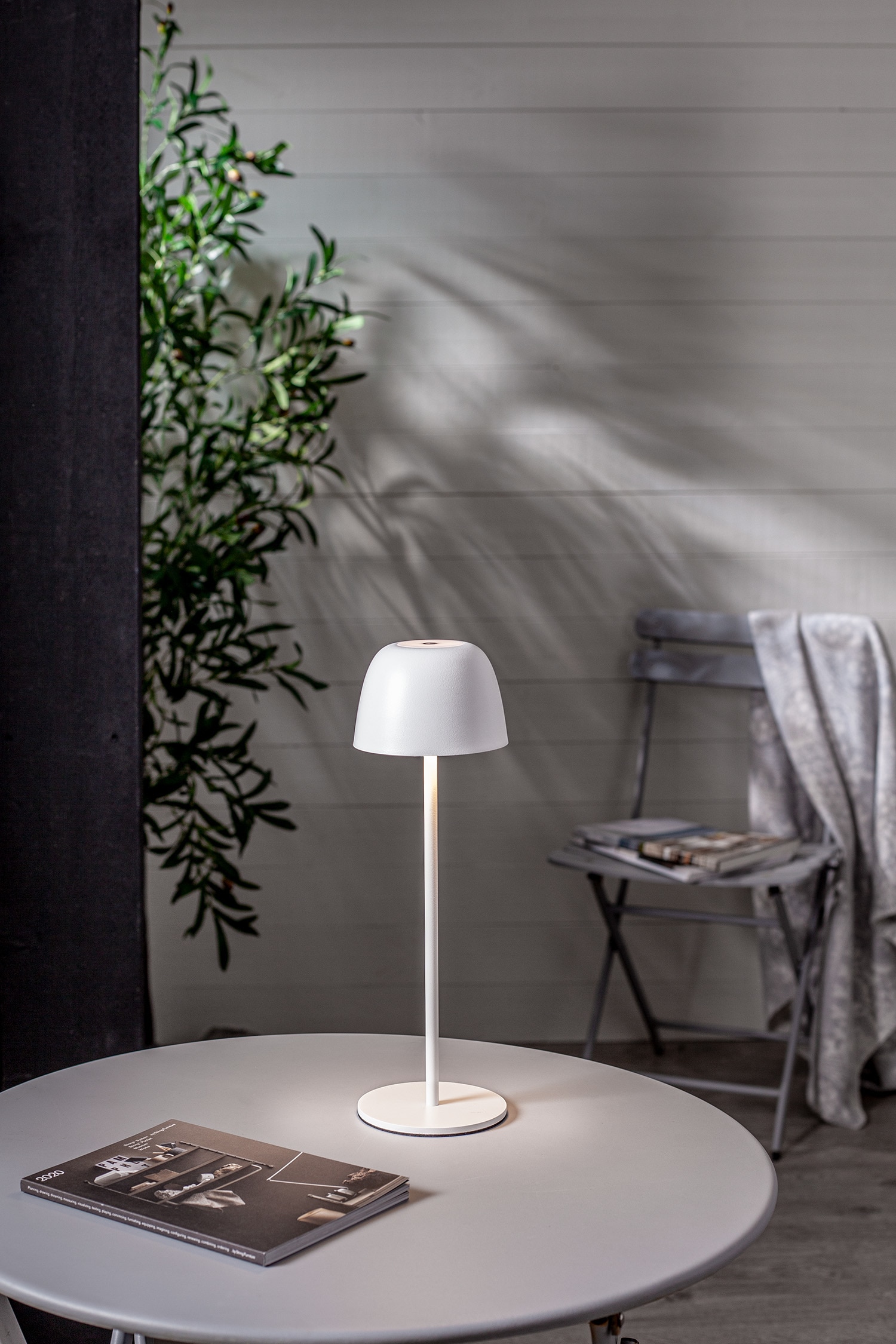 Tischleuchte Ronda Drinnen/draußen - Weiß/Grau/Schwarz