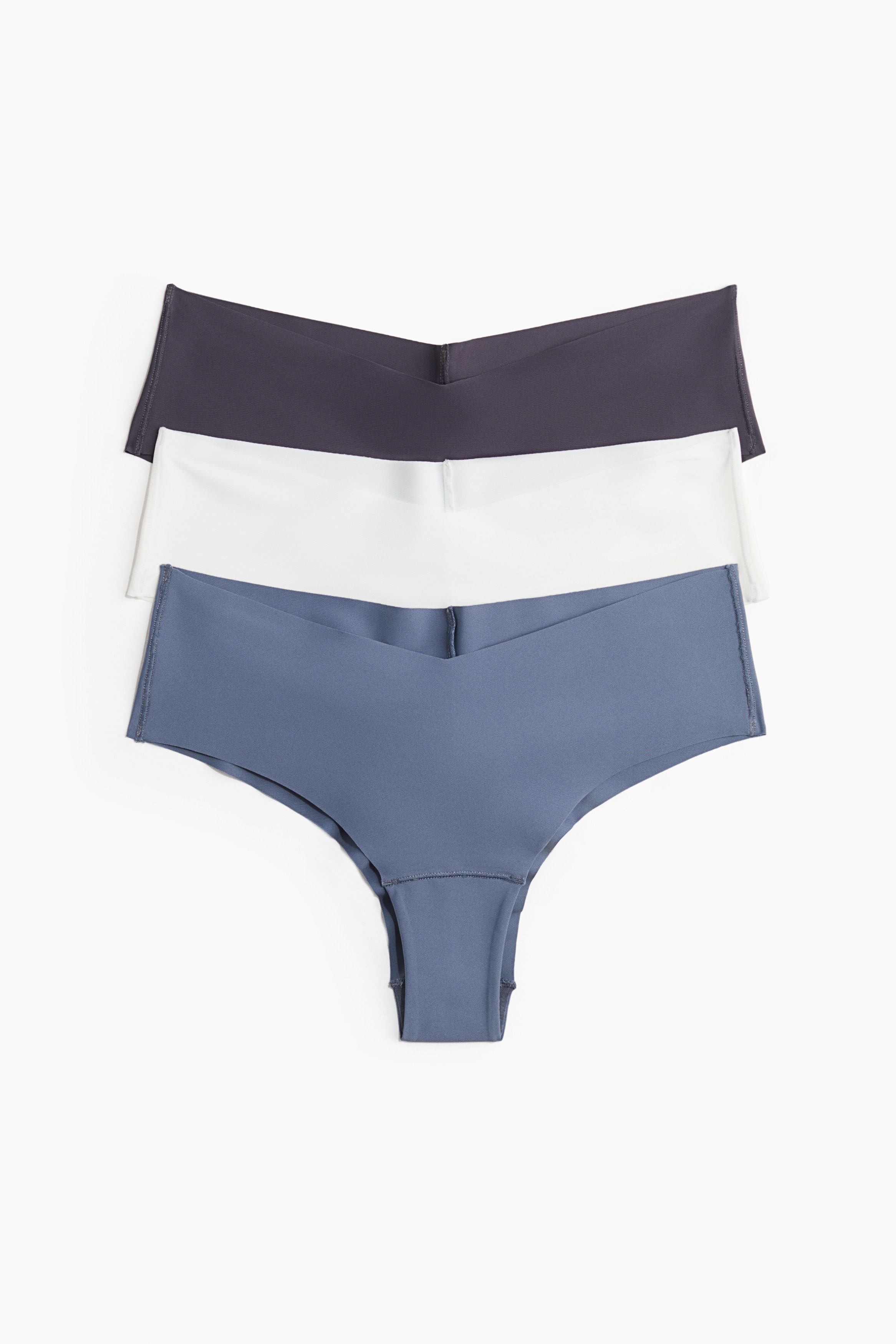 3-pack invisible cheeky hipster briefs - Pigeon blue/Navy blue/Black/Beige/Dark beige/Dusty pink/Cream/Dark grey