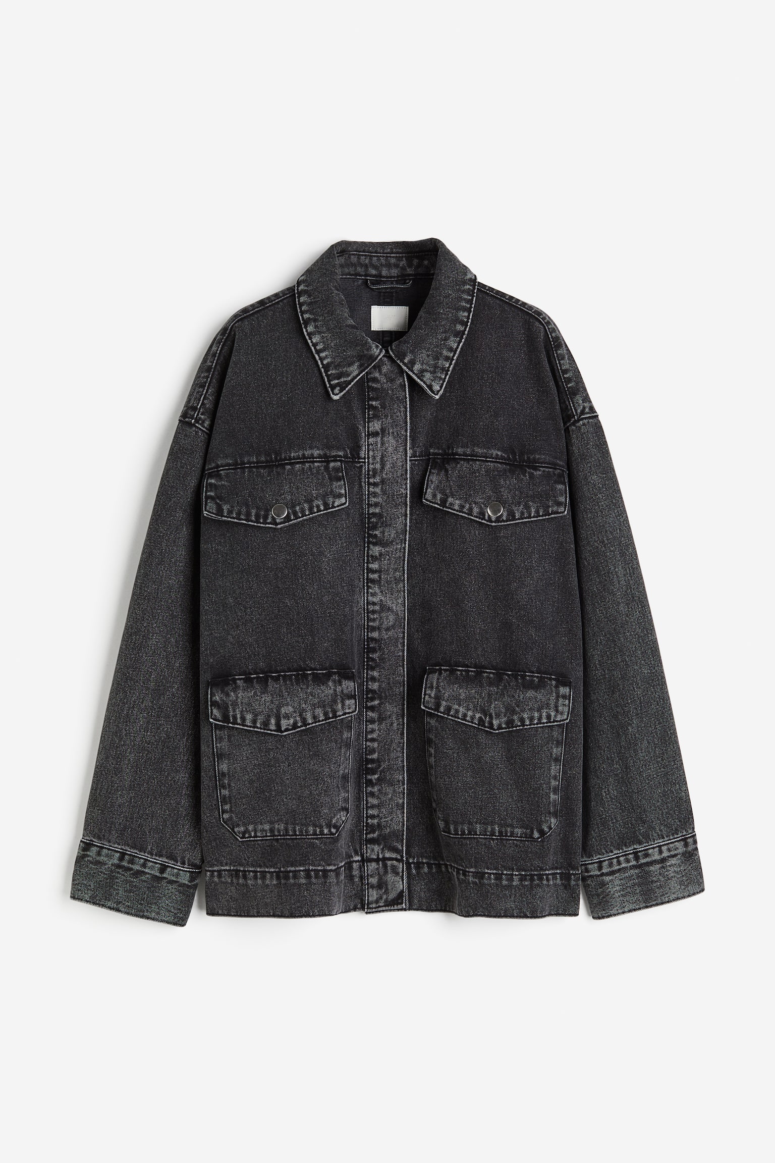 Denim Shirt Jacket - Black/Washed out/Denim blue - 2