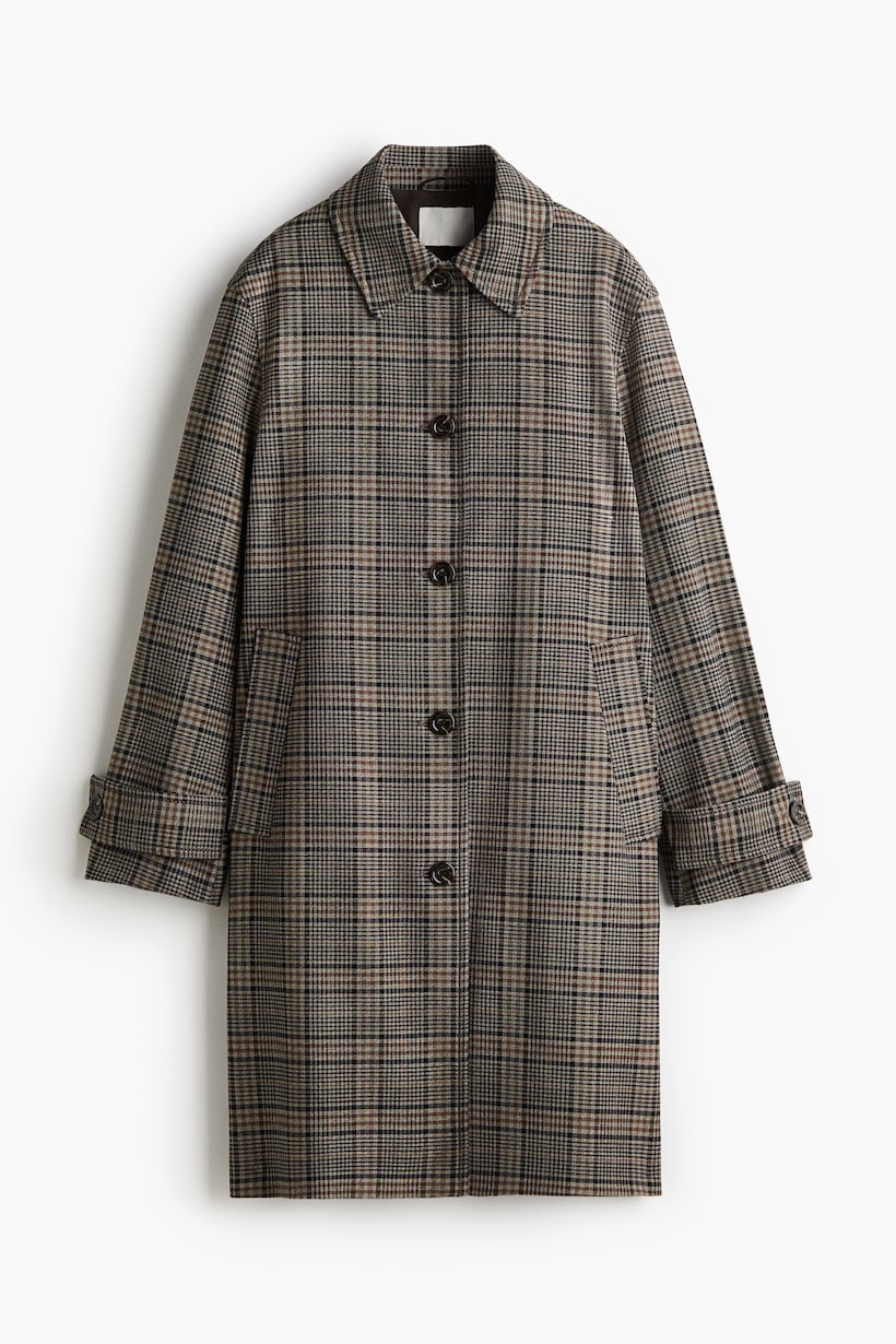 Hm Manteau Femme Gris Manteau En Laine Mélangée Avec écharpe Gris