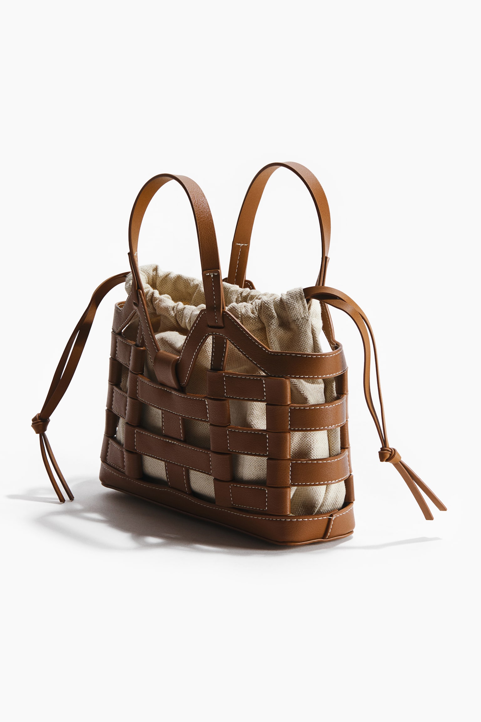 Drawstring-detail tote bag - Light brown/Beige - 3