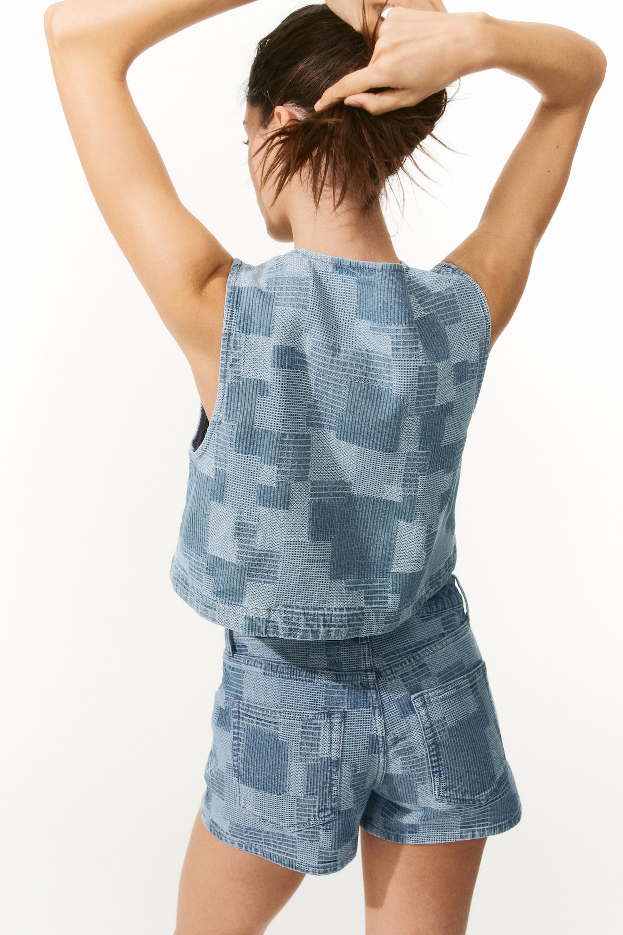 Patchwork-Look Denim Vest - image 3