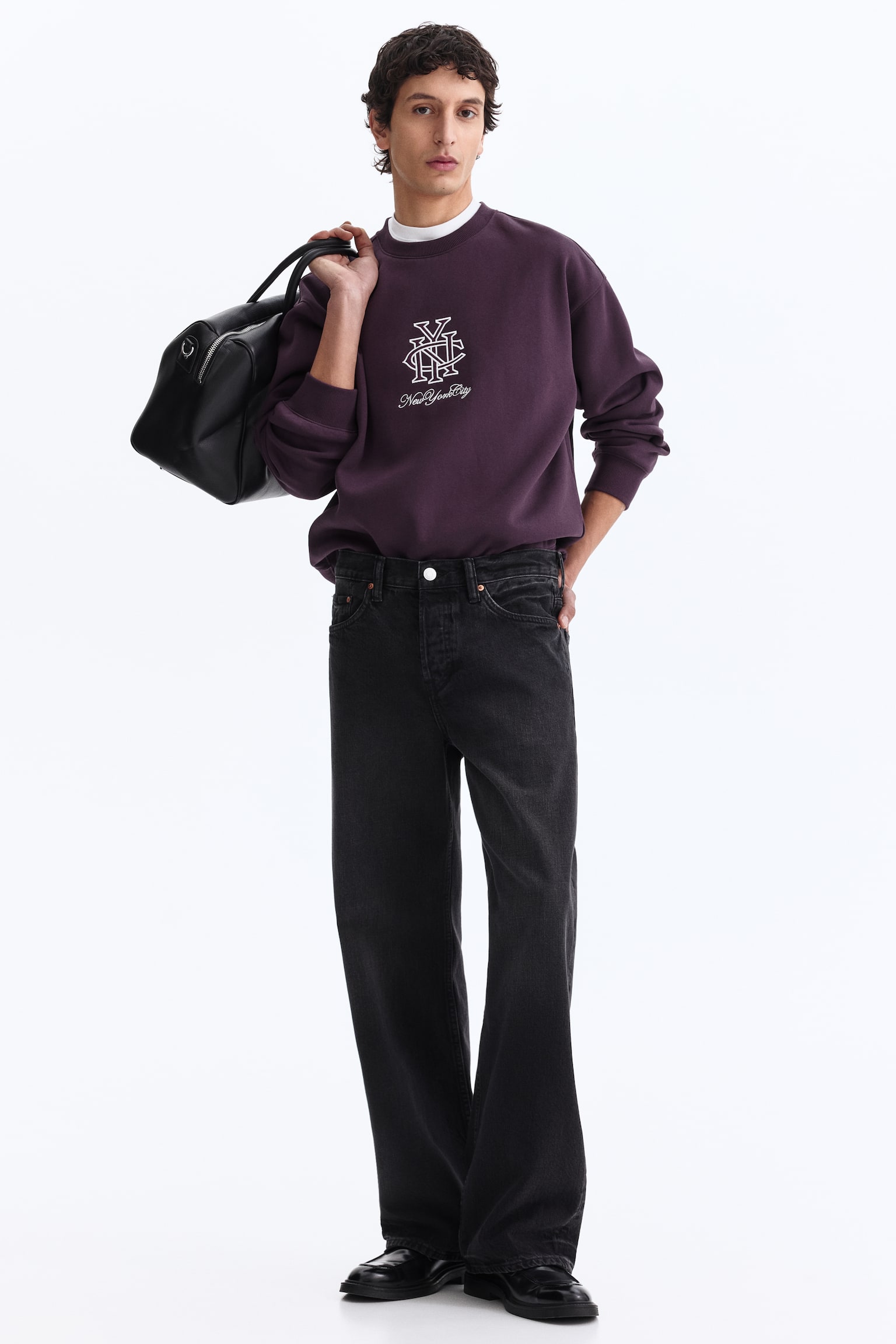 Loose Fit Printed sweatshirt - Dark purple/New York City/Grey marl/New York City/Navy blue/NYC - 4