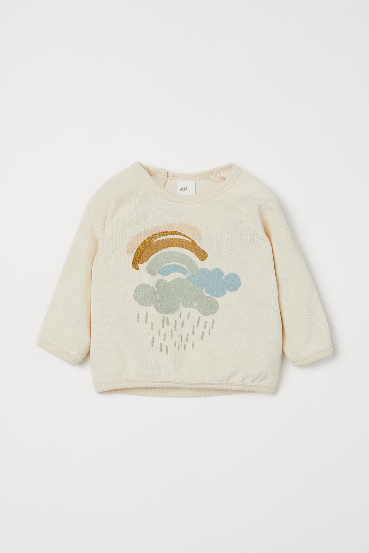 Terry Sweater - Round Neck - Long sleeve - Natural white/rainbow - Kids ...