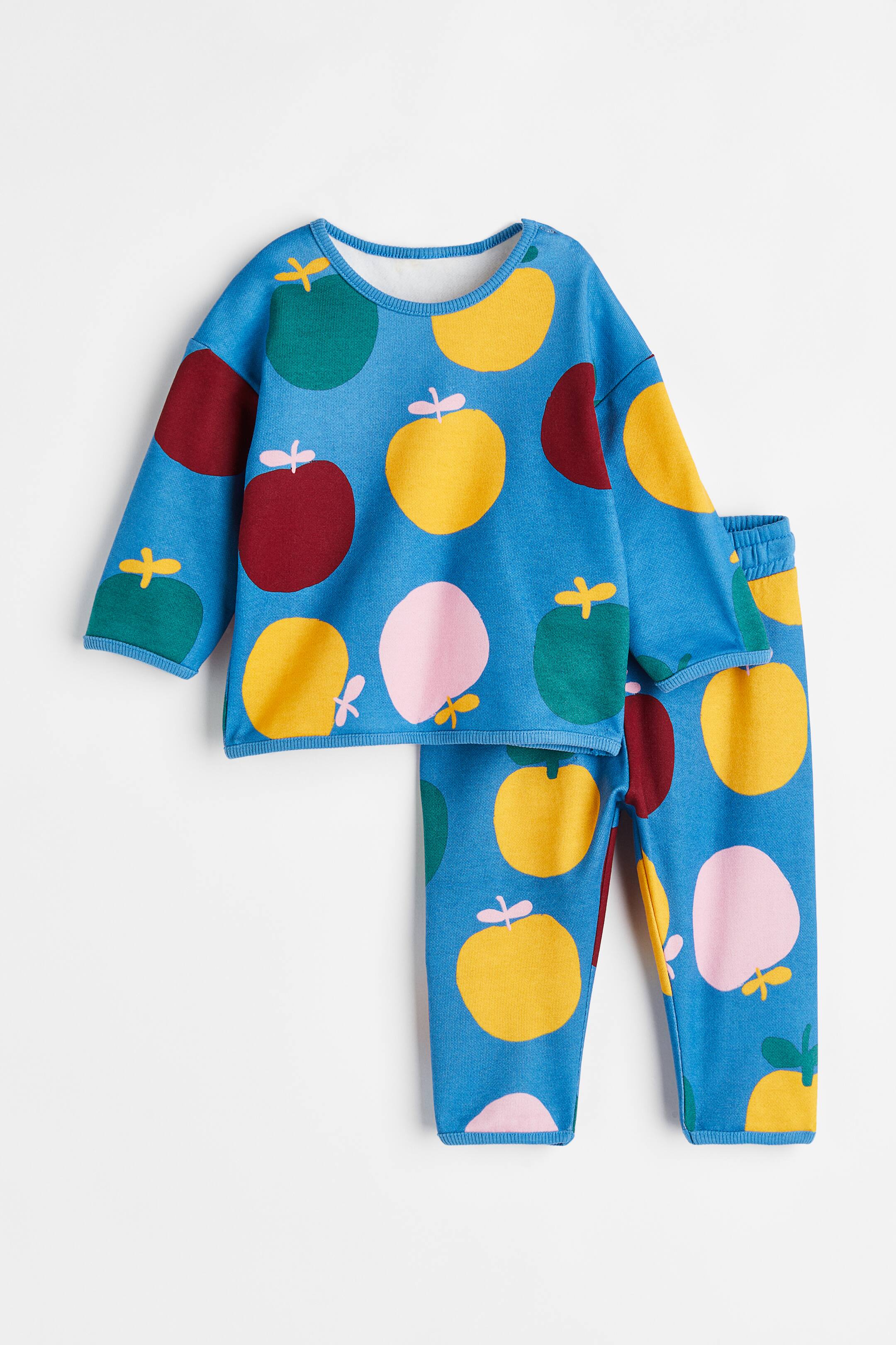 查看大圖: 2件組棉質套裝 - 藍色/蘋果 - Kids | H&M 1
