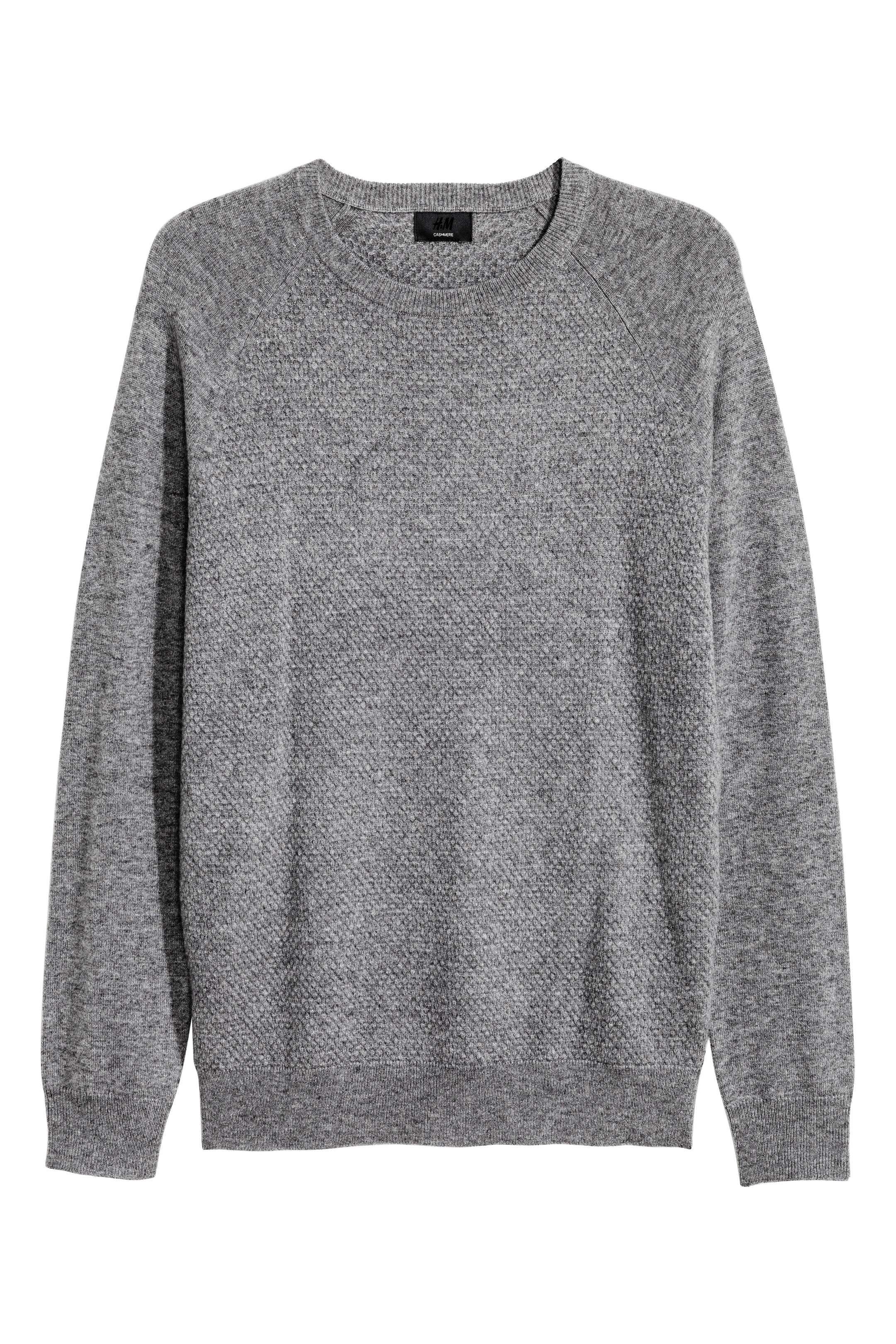 View larger image: Textured-knit cashmere jumper - Grey - Men | H&M GB 1
