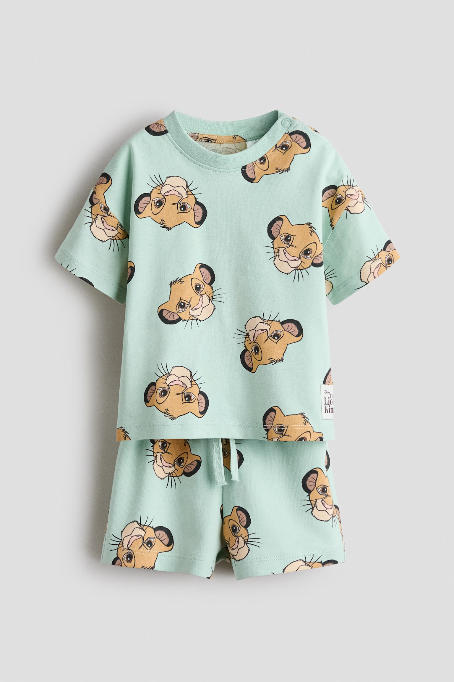 2-piece printed set - Mint green/The Lion King/Beige/Mickey Mouse