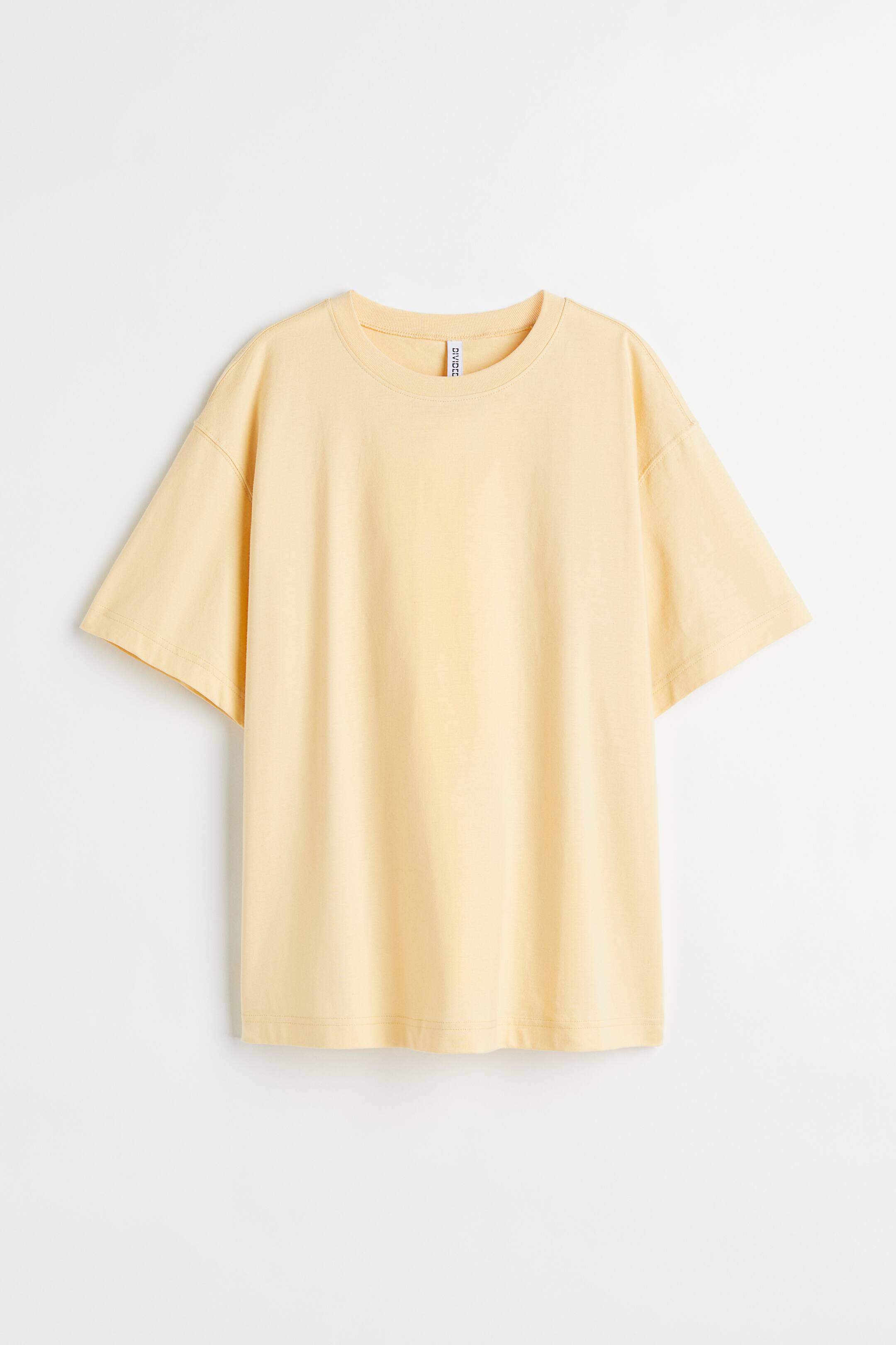 查看大圖: 寬鬆棉質T恤 - 淺黃色 - Ladies | H&M 1