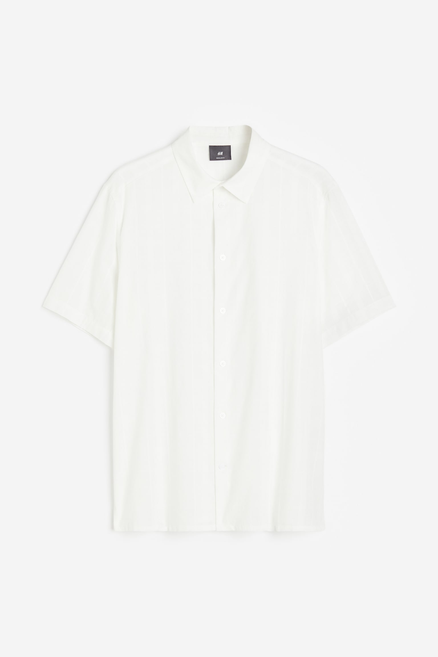 Regular Fit Textured-weave shirt - White - 1