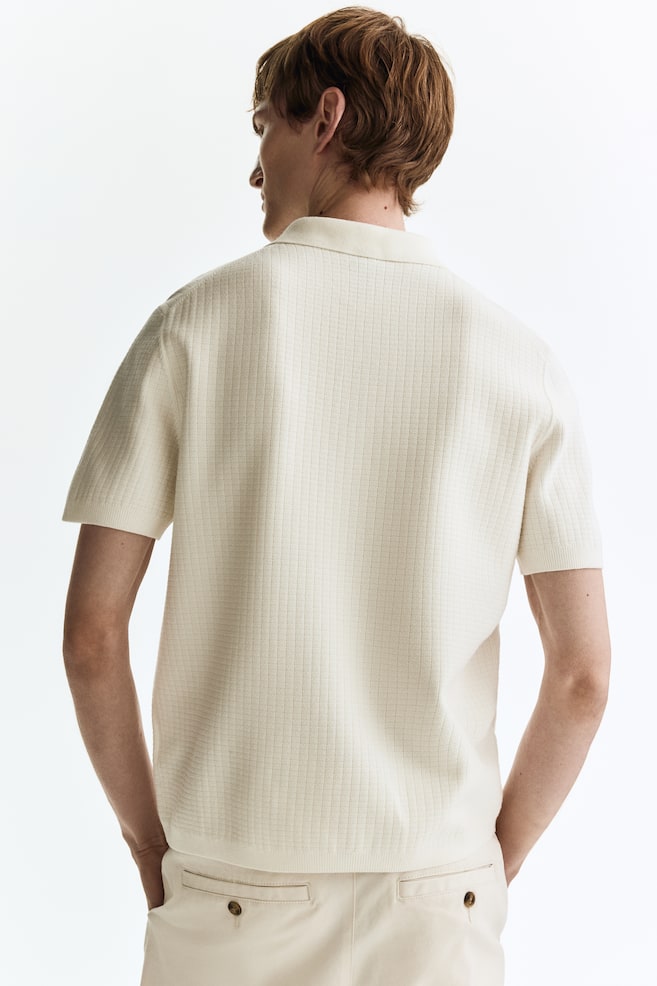 Polo in maglia strutturata Regular Fit-Bianco - 6