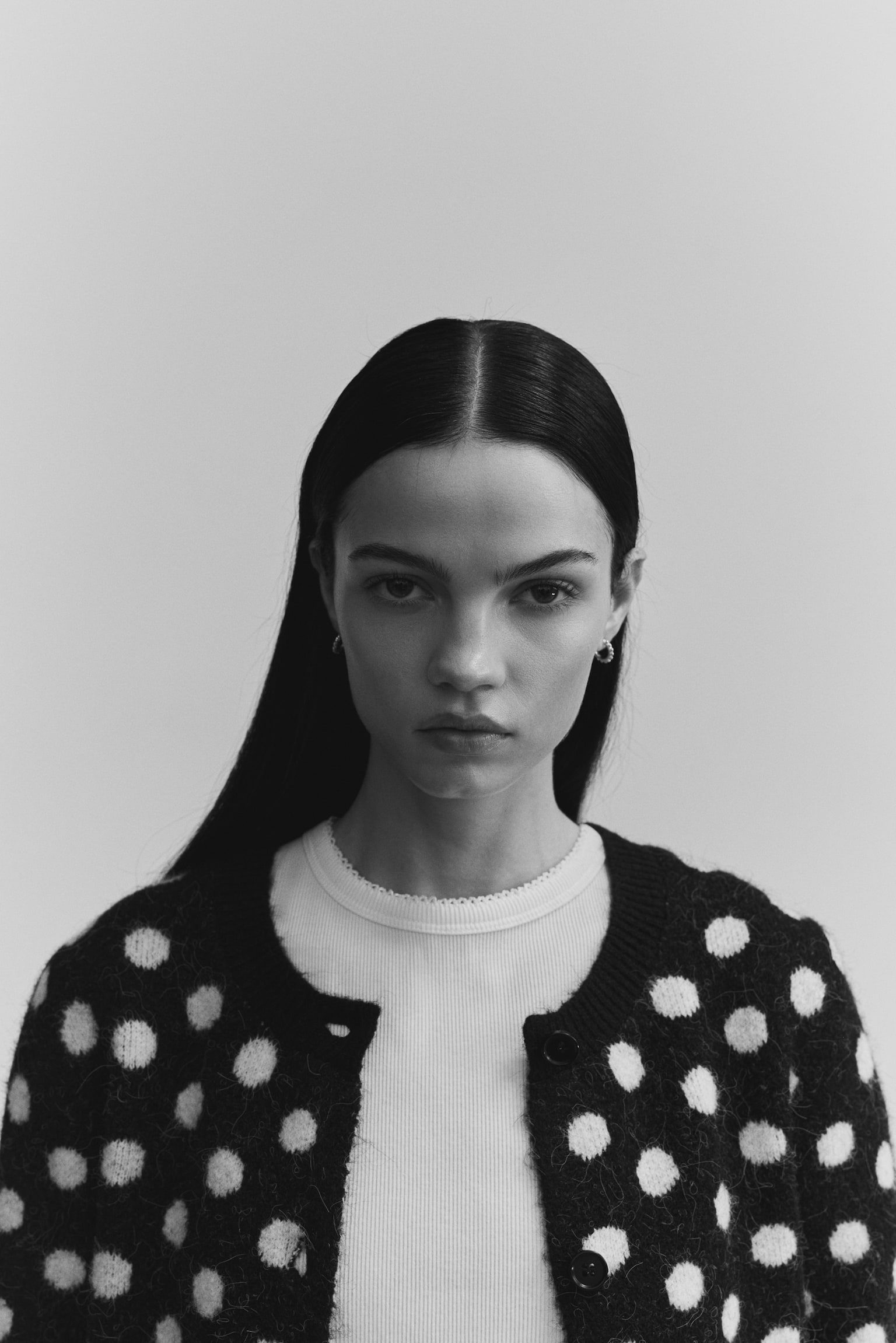 Gilet en maille jacquard - Noir/pois - 4