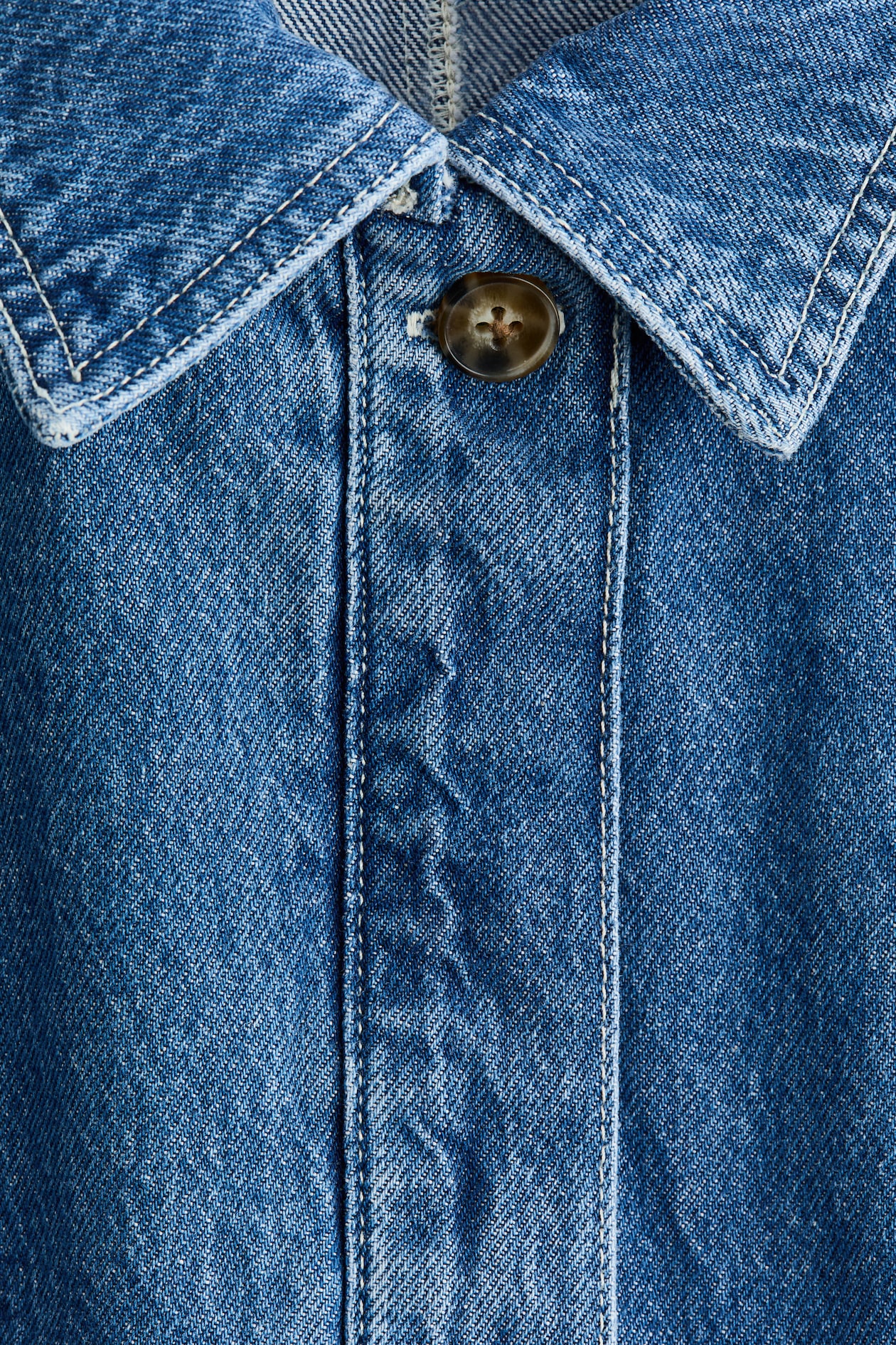 Defined-Waist Denim Shirt - image 3