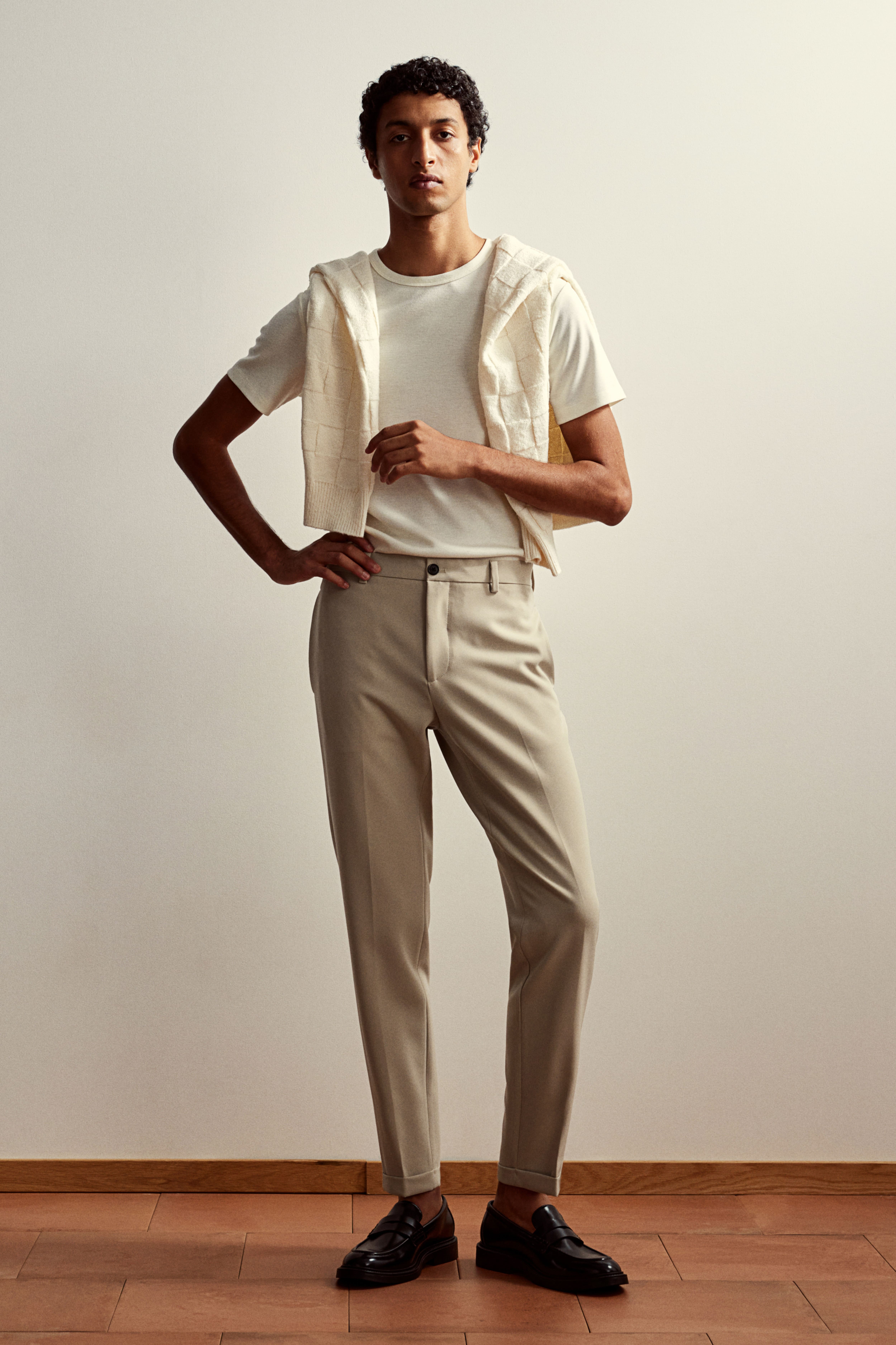 Pantalon fashion de costume beige