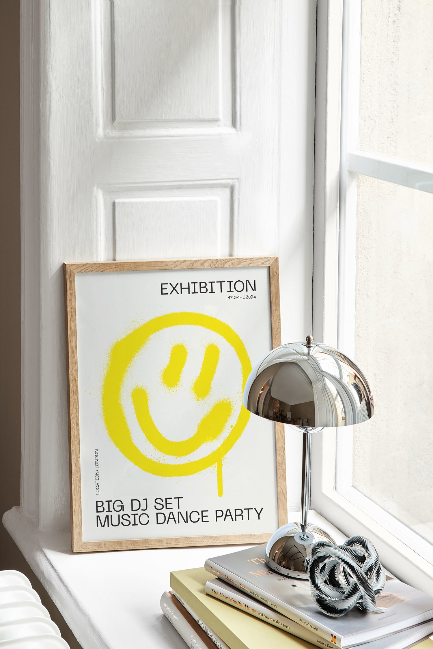 Music Dance Party Plakat - Gul/hvid