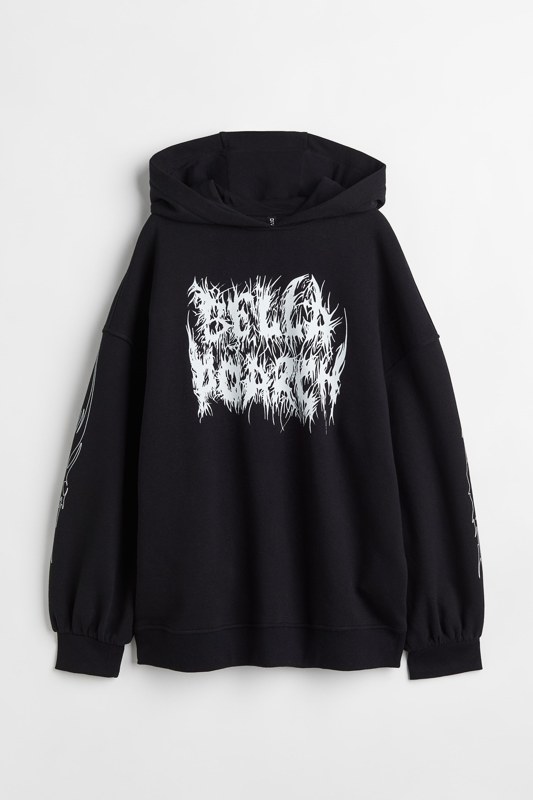 Oversized hoodie - Long sleeve - Long - Black/Bella Poarch - Ladies | H&M GB